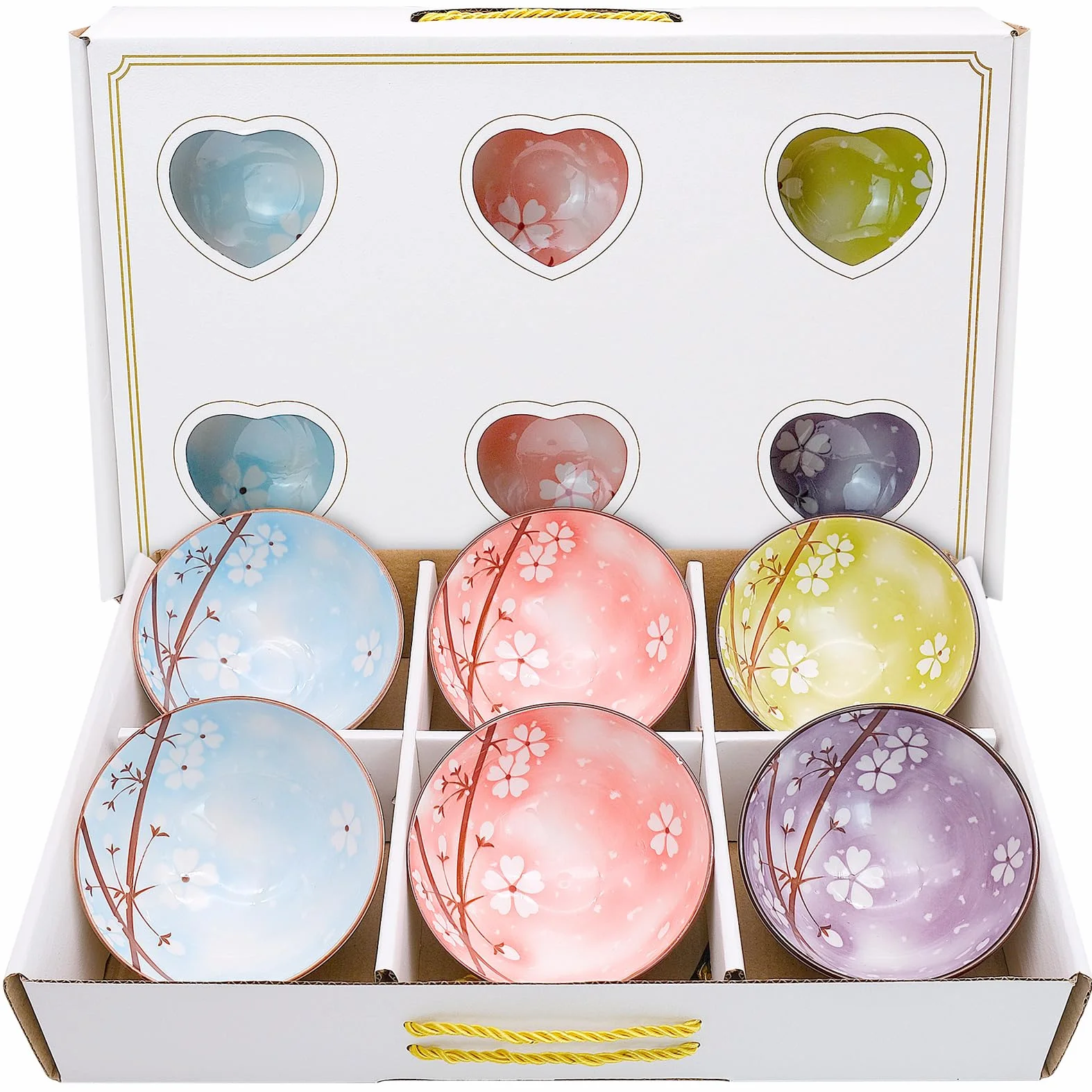 6 miseczek do musli z porcelany, miseczki deserowe, porcelanowe miseczki dla dzieci i dorosłych, porcelanowe małe miski 300 ml, na zupę, sałatkę, deser, przekąski