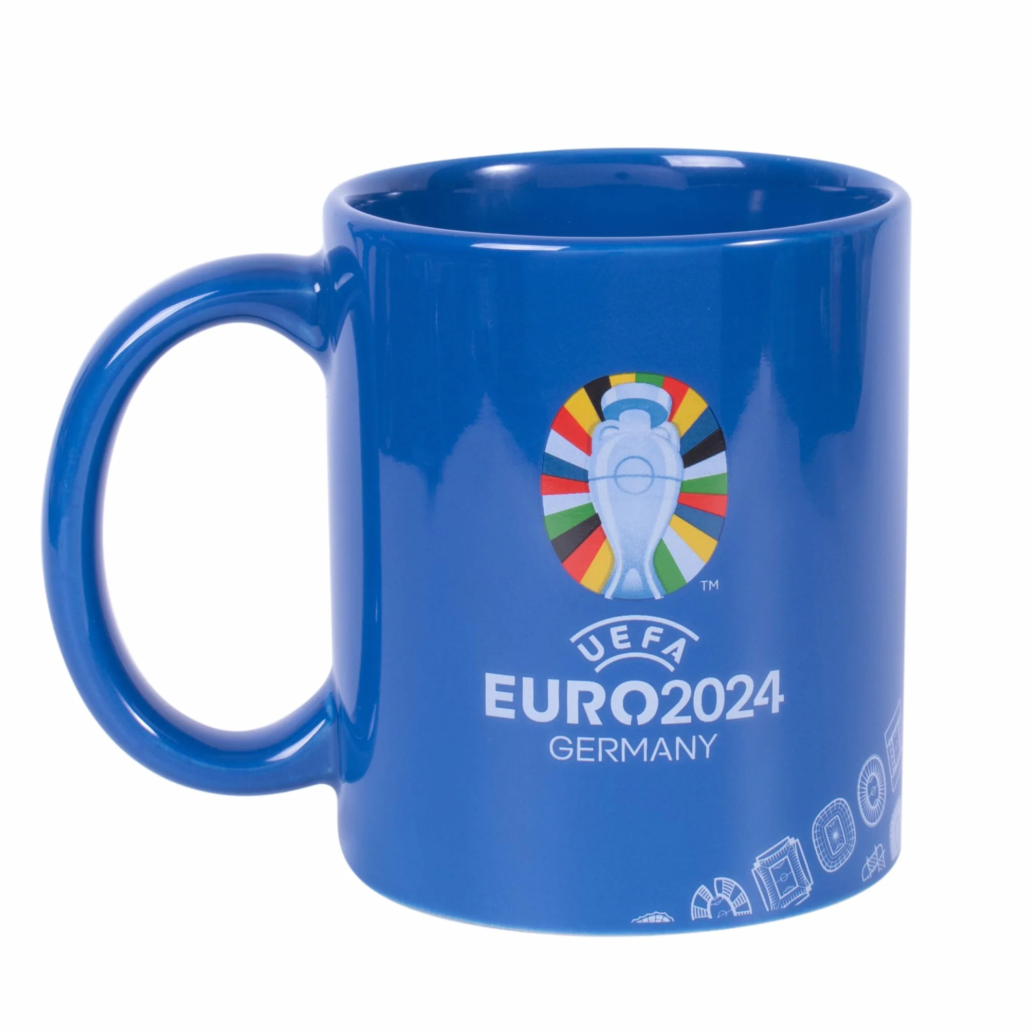 Hy-Pro Kubek ceramiczny Euro 2024, oficjalnie licencjonowany, niebieski