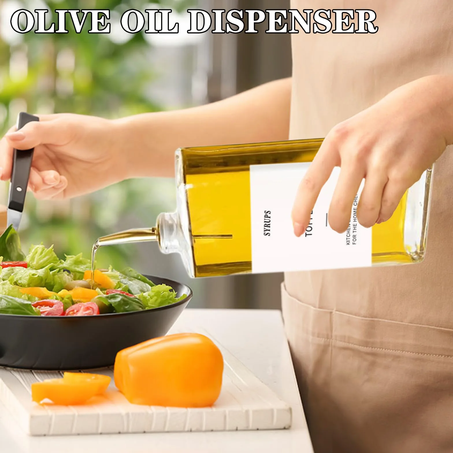 Zestaw butelek na ocet i olej, 2 x 500 ml dozownik oleju do napełniania z wylewką, szklana butelka na oliwę z oliwek, zestaw szklanych dozowników syropu do kawy, butelka na oliwę z oliwek