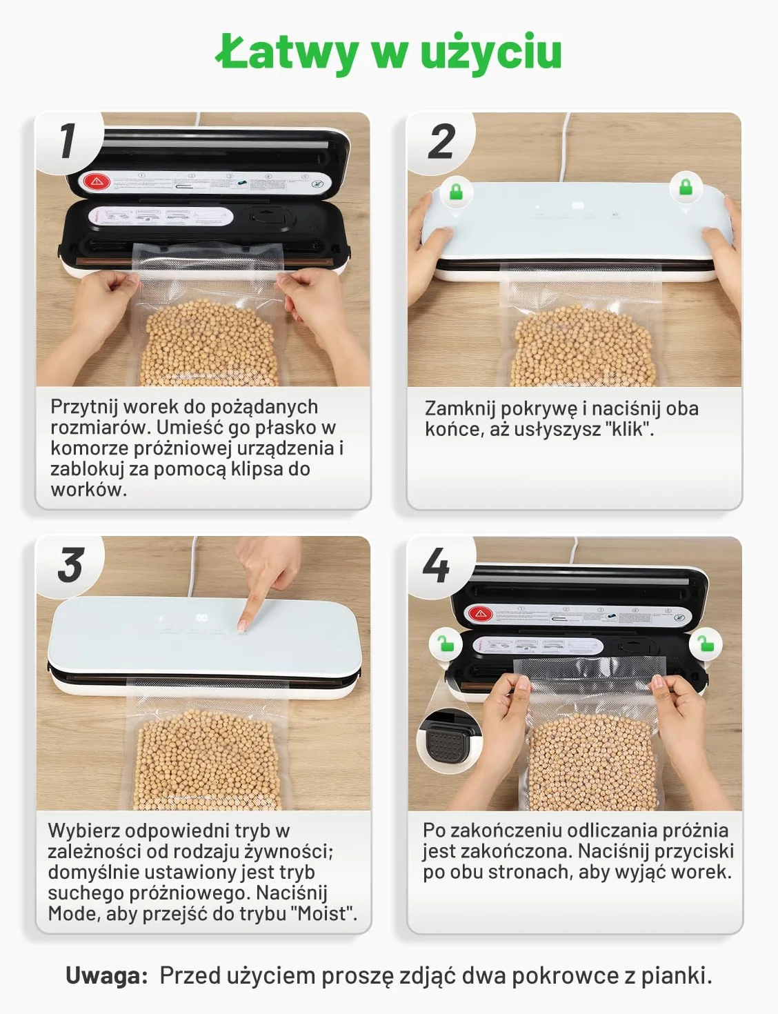 Urządzenie do pakowania próżniowego 75 kPa z cyfrowym wyświetlaczem, szklany wkład