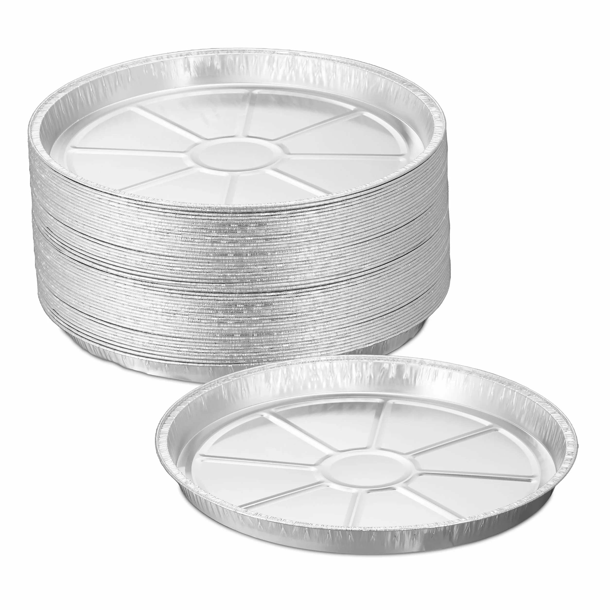 Relaxdays Aluminiowe miseczki okrągłe 50 sztuk 2,5 x 27,5 cm forma do pieczenia srebrne