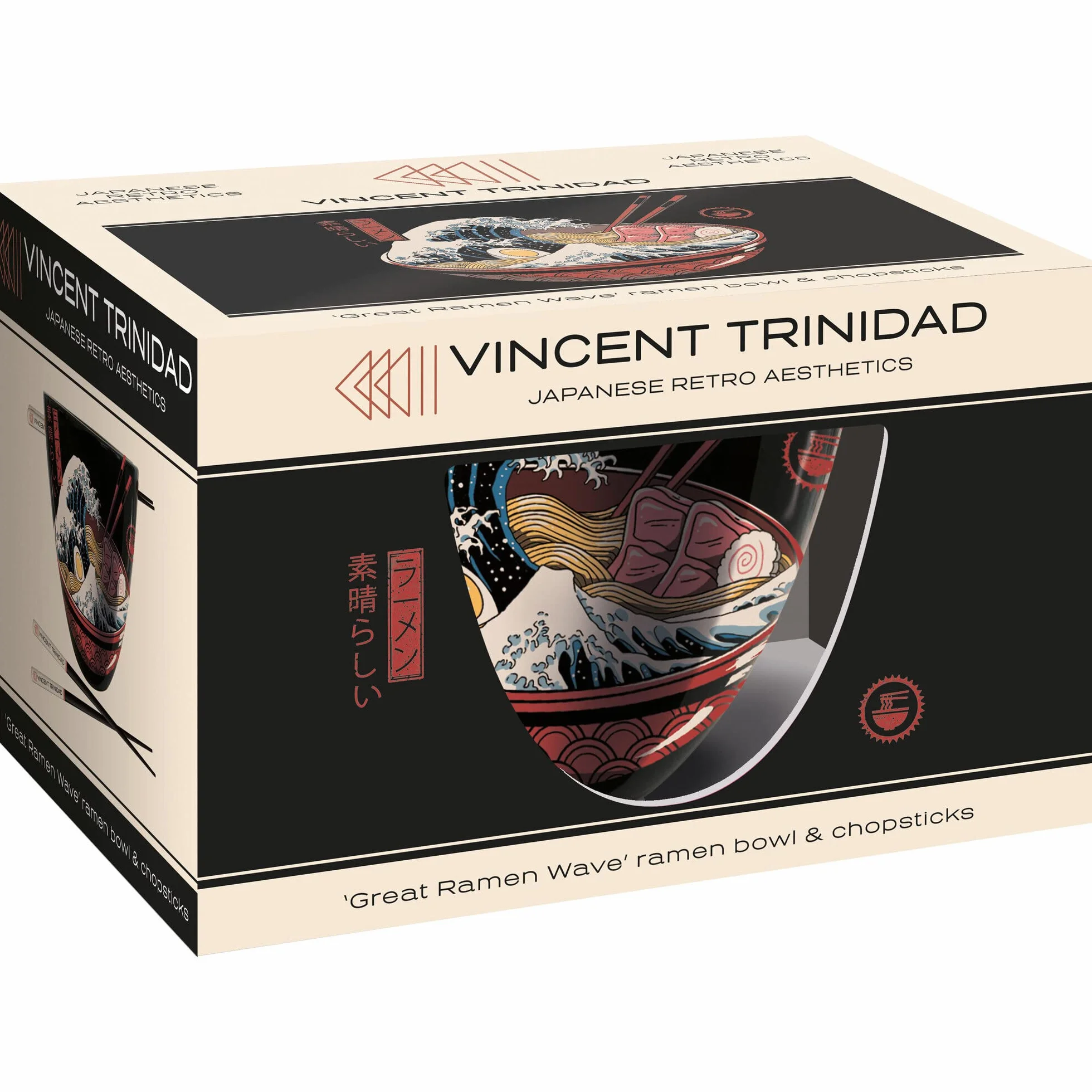 VINCENT TRINIDAD (GREAT RAMEN WAVE) RAMEN BOWL AND CHOPSTICKS SET