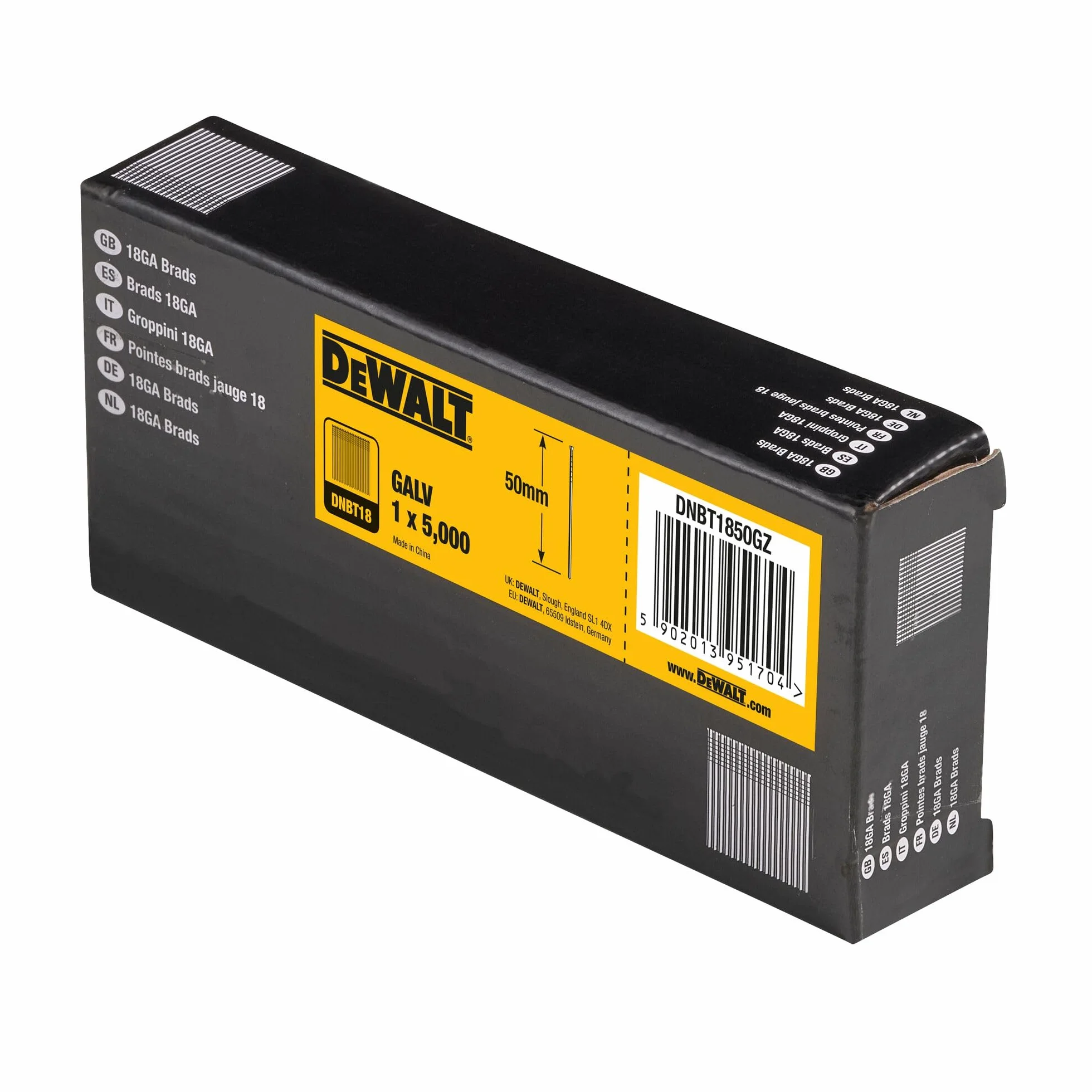 Gwoździe Sztyfty 90st 18GA 1x50mm DNBT1850GZ DeWalt (5000 szt.)