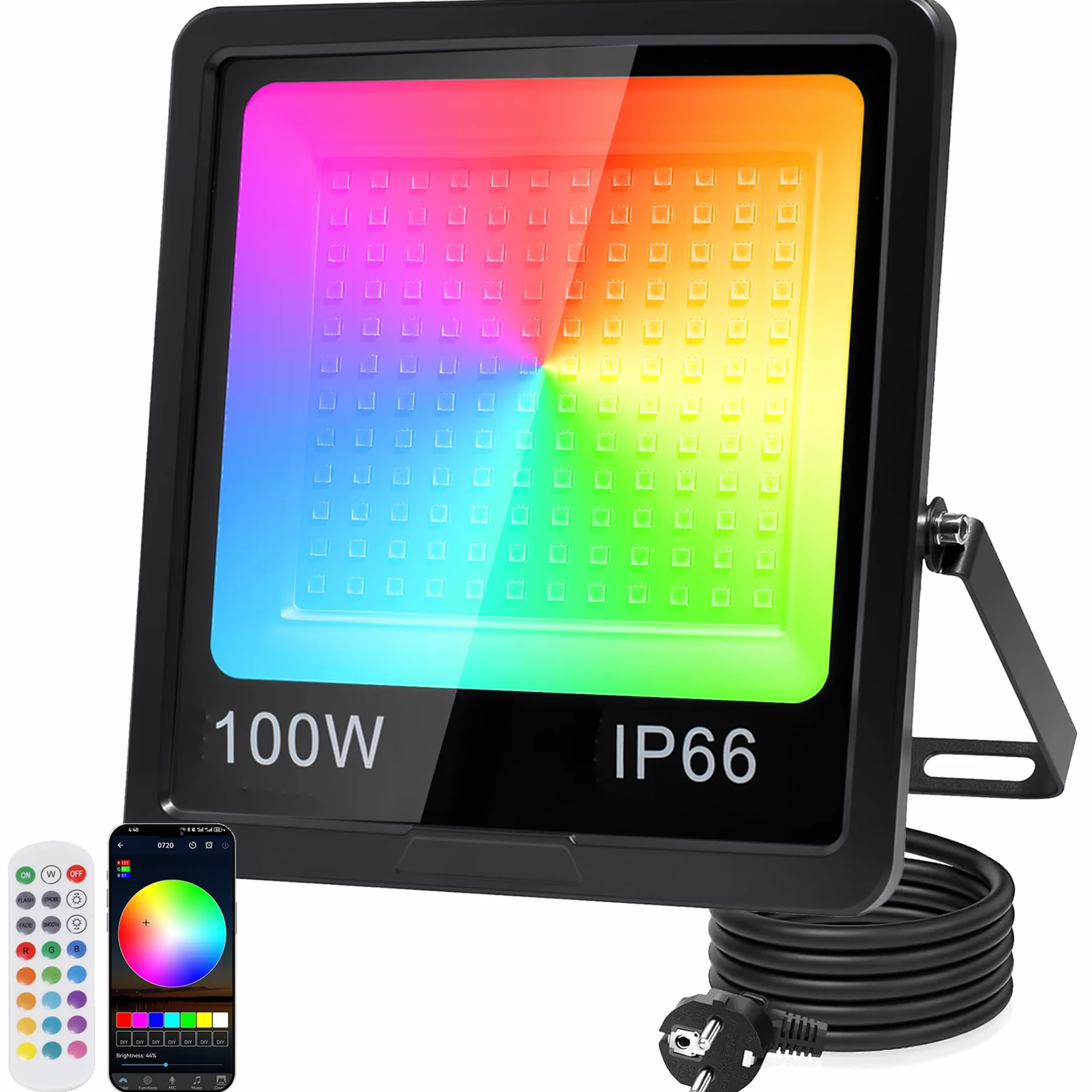 Zewnętrzny reflektor LED RGB 100 W
