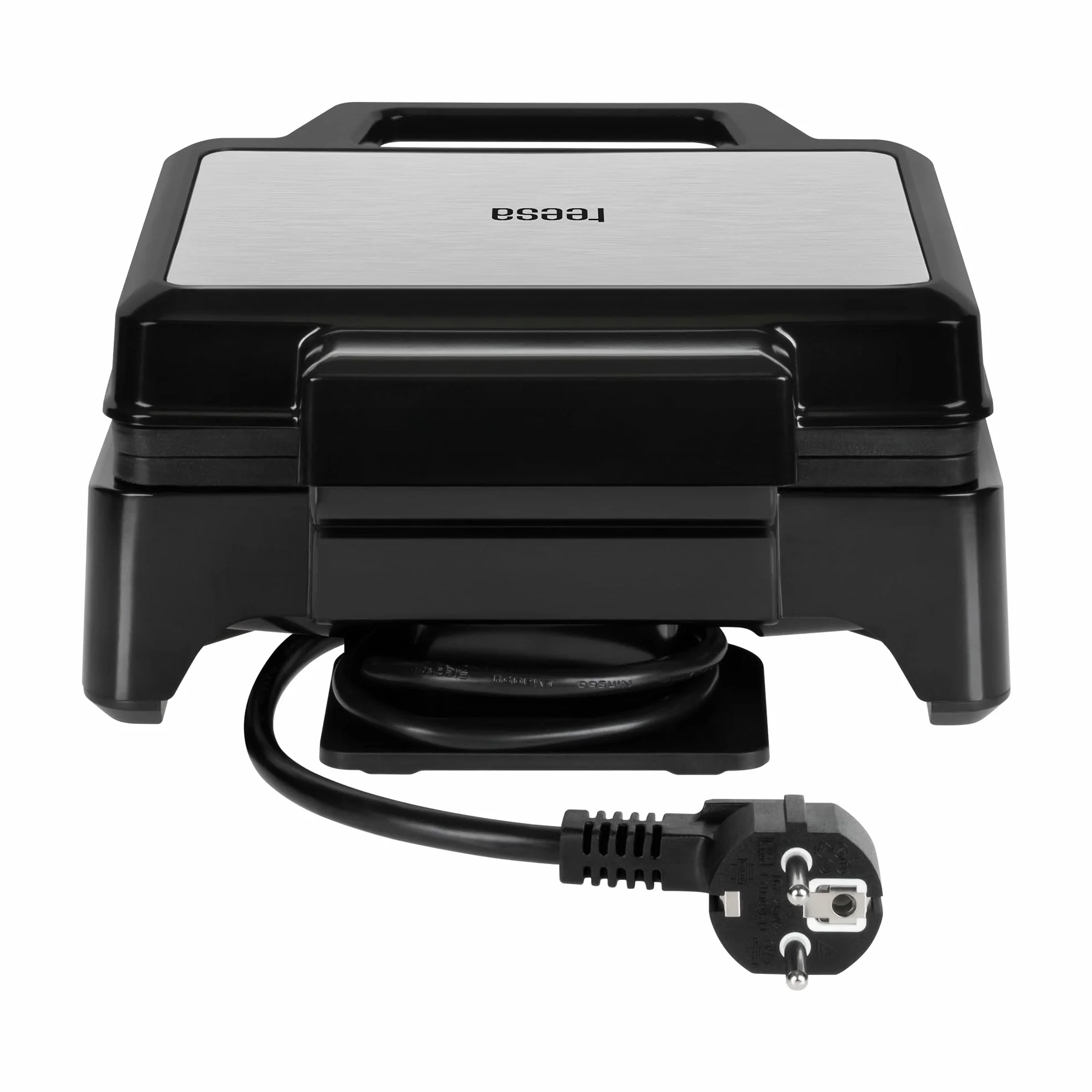 Teesa Gofrownica na 2 Gofry 1600W inox Regulacja Temperatury Pokrywa ze Stali Nierdzewnej Nieprzywierająca Powłoka Płytek TSA3237