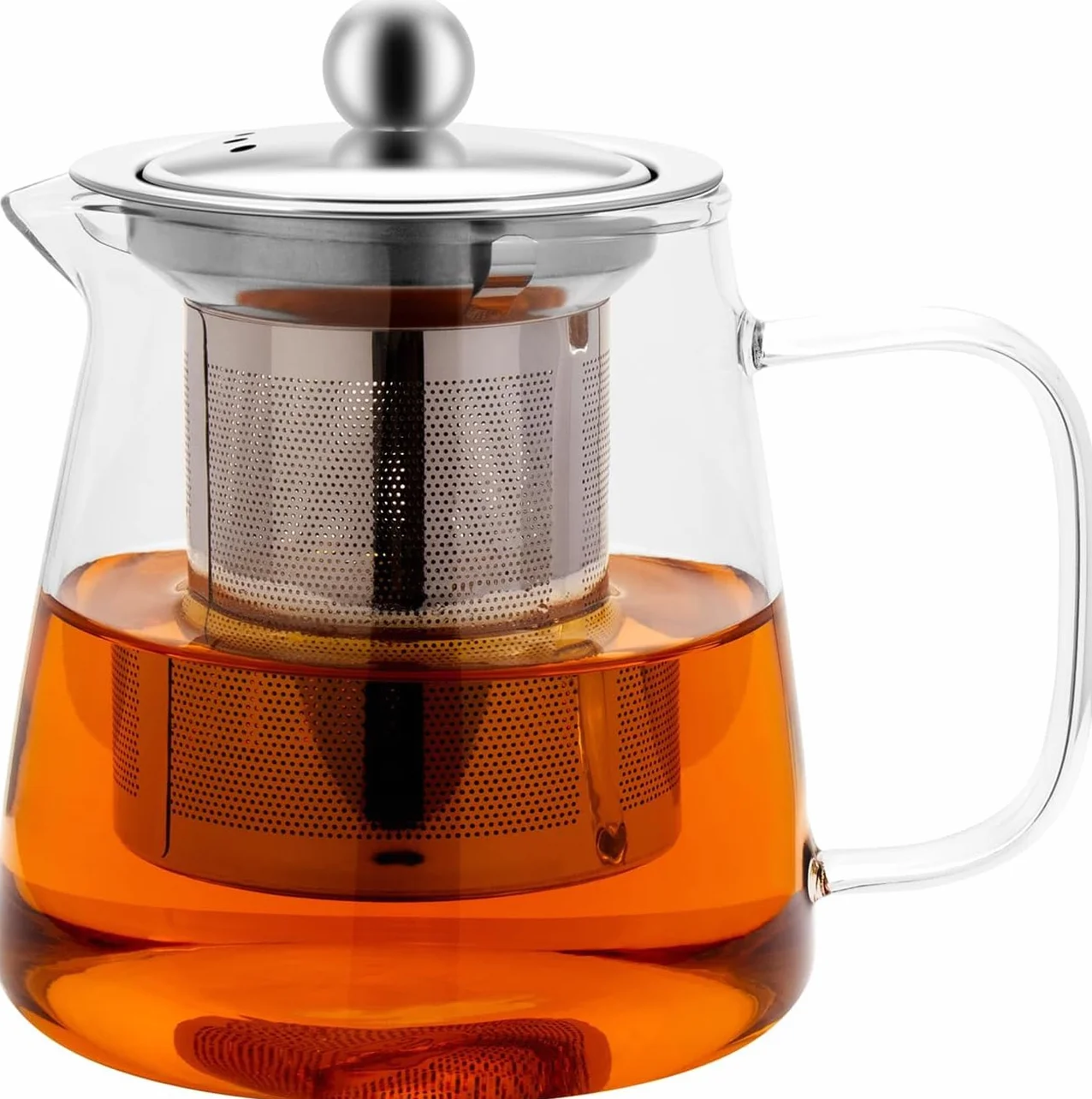 Infuseur 950 ml Thé en Verre Borosilicate, Bouilloire à Thé pour Cuisinière
