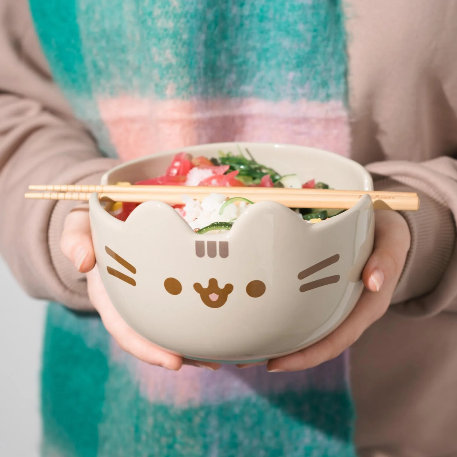 Pusheen Ramen Bowl Set with Chopsticks 900 ml 16 x 19 cm