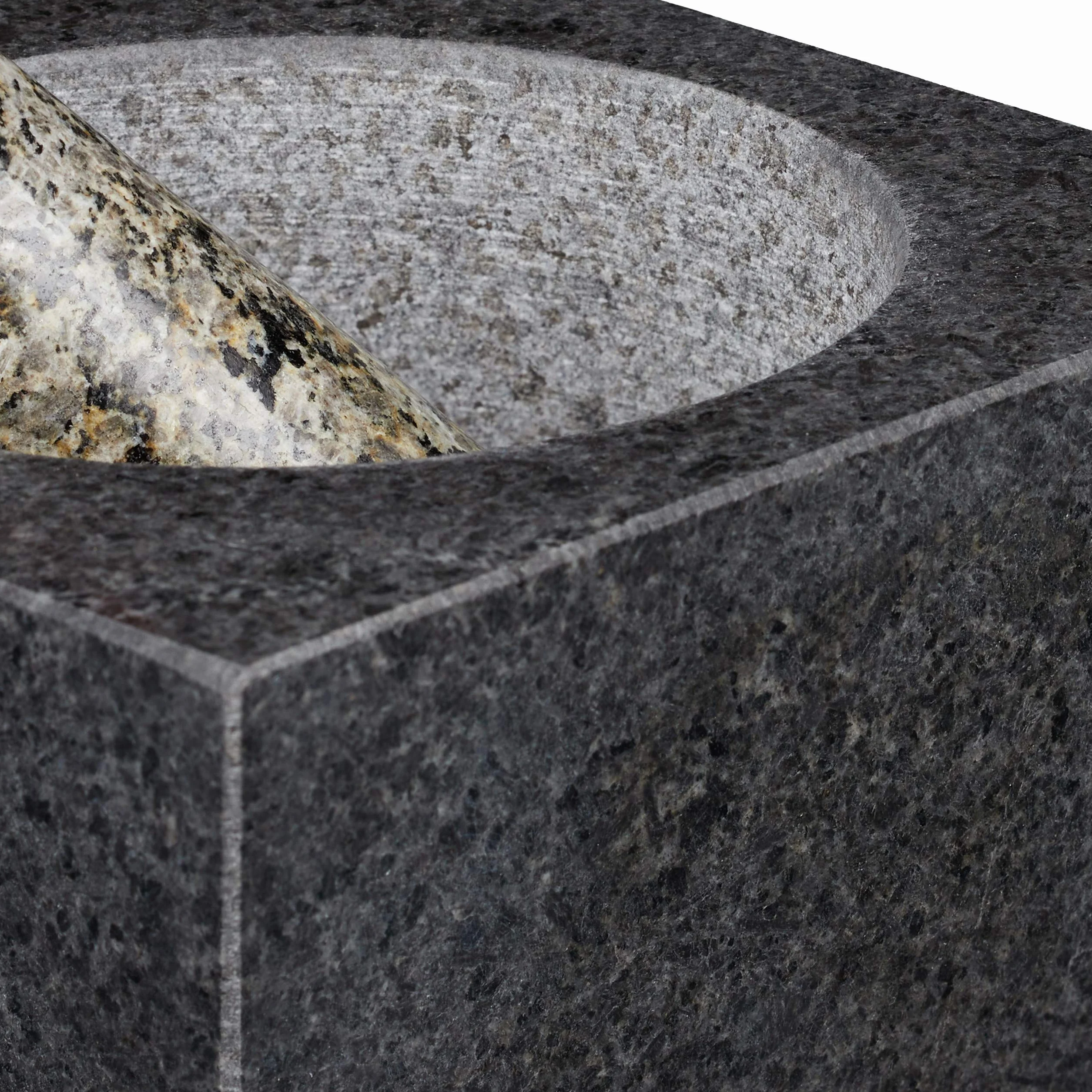 Relaxdays Moździerz kamienny z tłuczkiem granitowy 500 ml 14,5 cm ciemnoszary