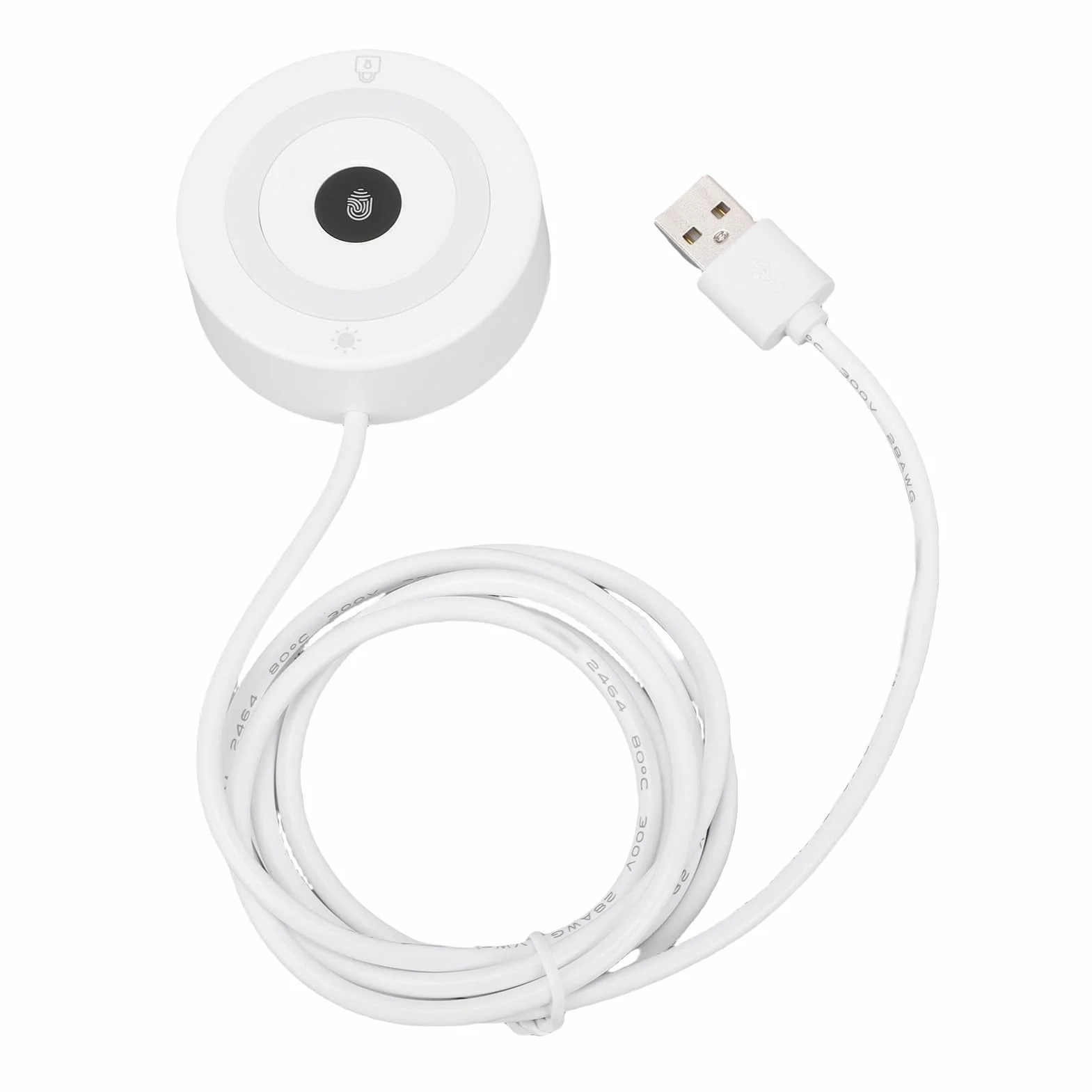 Vikye Czytnik Linii Papilarnych USB dla Wygranych Hello, Dotykowy Skaner Biometryczny 360° dla Wygranych 10/11 z reakcją 0,5 Sekundy, Obsługuje 10 Odcisków Palców, Kabel 1,5 M