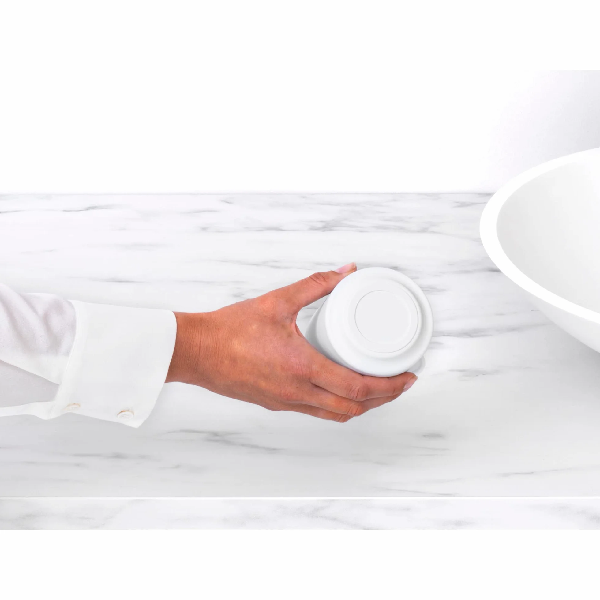 Brabantia - Mindset Pojemnik do Przechowywania - Do Przechowywania Małych Przedmiotów - Higieniczny - Pokrywa Miękka w Dotyku - Odporny na Korozję - Łatwe Czyszczenie - Fresh White - 10 x 8 x 10 cm