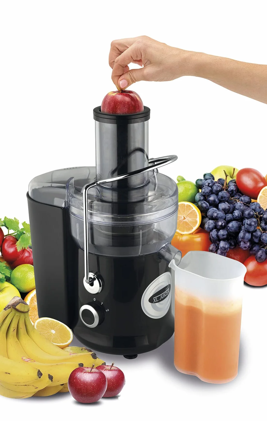 Potężna sokowirówka Starlyf XL Juicer, 600W, 2 prędkości, Bez BPA, Do gotowania, Explulsa pulpy, Soki szybciej, owoce i warzywa Cold Press Soki, Cichy