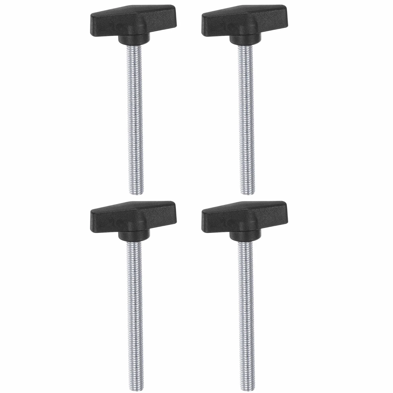 QUARKZMAN 4 sztuki śrub radełkowanych z gałkami motylkowymi T M10 x 80 mm tworzywo sztuczne łeb T stal węglowa 55 mm śruba gwintowana śruba zaciskowa śruba skrzydełkowa uchwyty uchwyt zacisk do