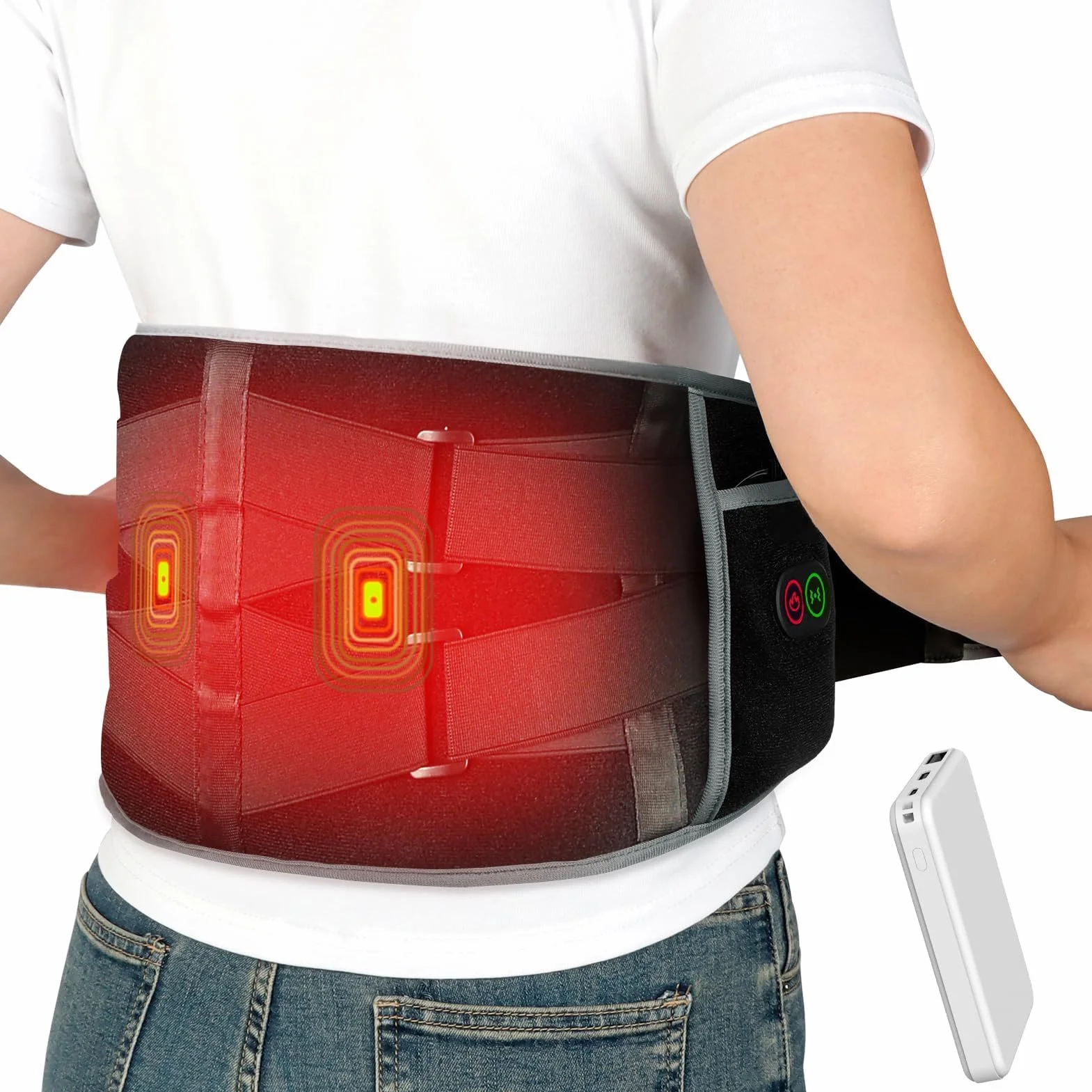 Urządzenie do masażu pleców RüCken | Urządzenie do masażu Rucken z trakcją i ciepłem | Ergonomiczna podpórka z falbankami - przydatne prezenty dla kobiet, ojca