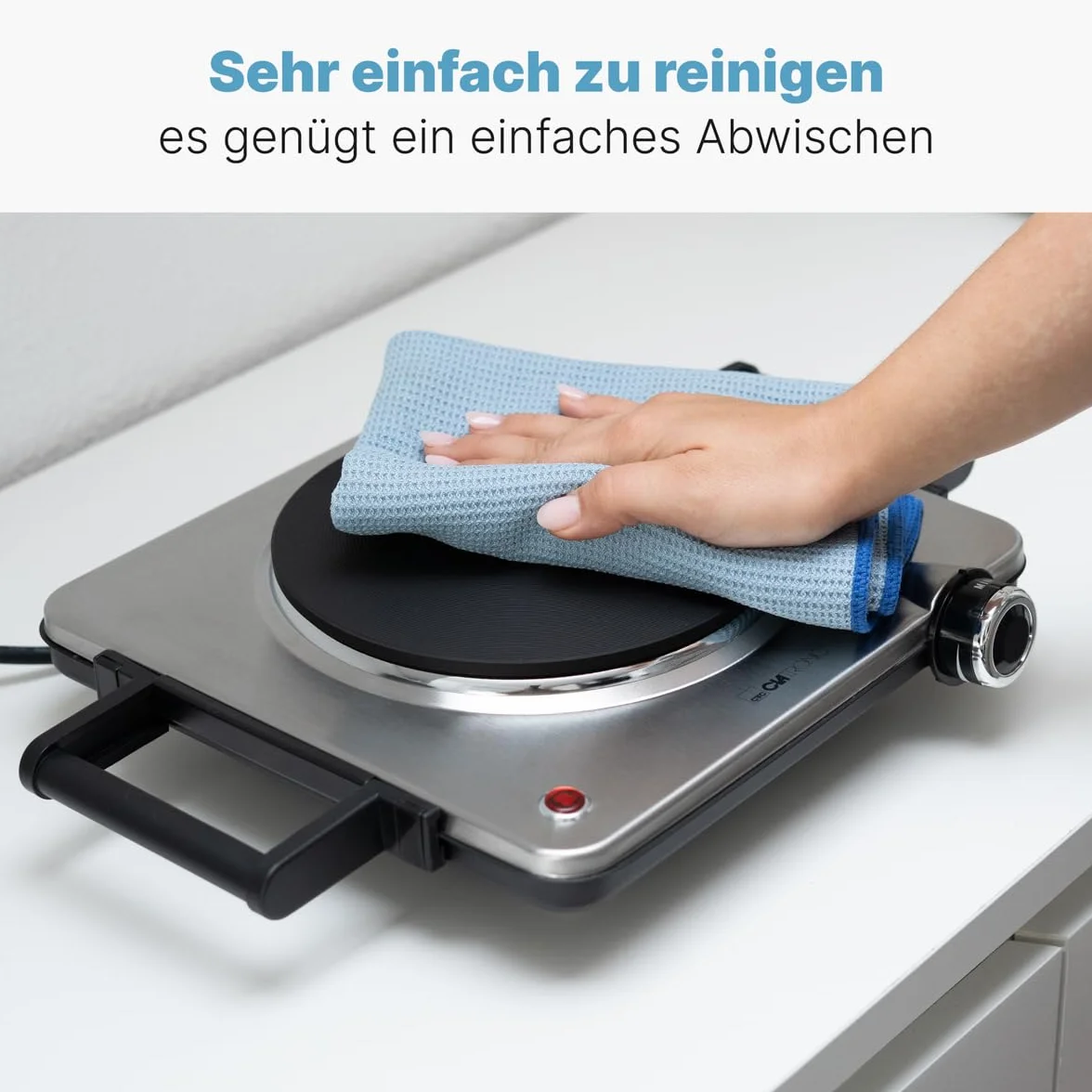 Clatronic® Elektryczna płyta grzewcza o mocy 1500 W, 1 płyta kuchenna do kuchni, biura lub na kemping, elektryczna płyta kuchenna z bezstopniową regulacją temperatury, pojedyncza płyta grzewcza ze