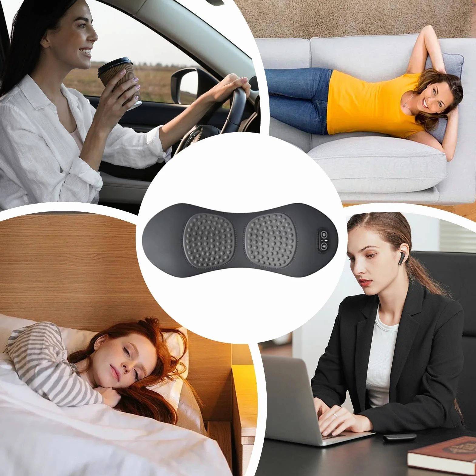 Urządzenie do masażu pleców RüCken | Urządzenie do masażu Rucken z trakcją i ciepłem | Ergonomiczna podpórka z falbankami - przydatne prezenty dla kobiet, ojca