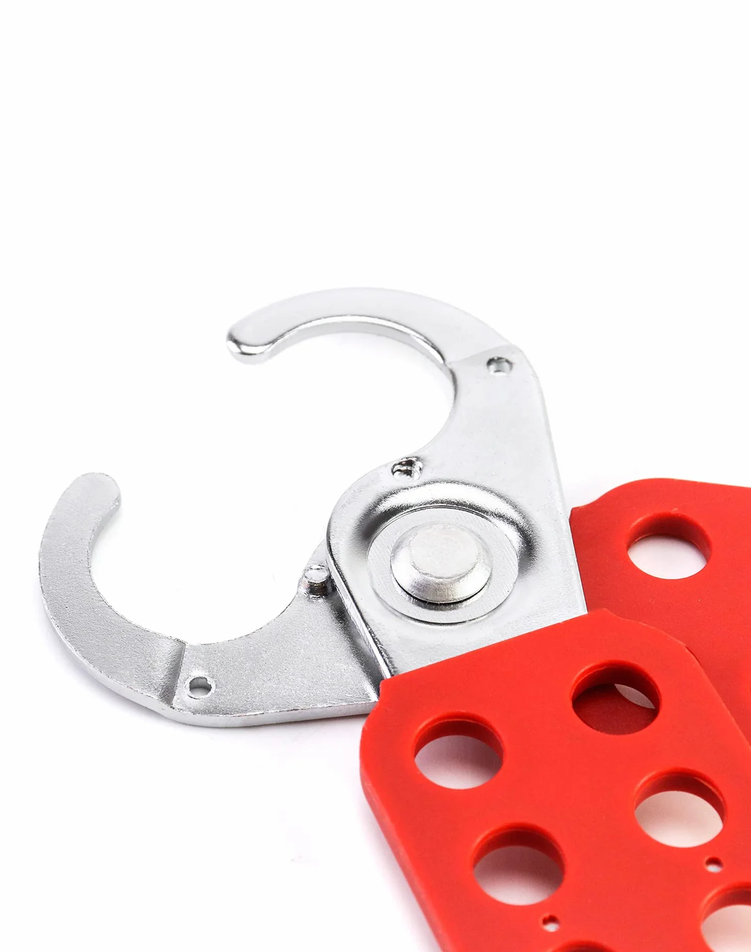 QWORK® Lock Out Tag Out Hasp, 6 Pack Tamper-Proof Stainless Steel Padlock Hasp with Extended Jaw, Red