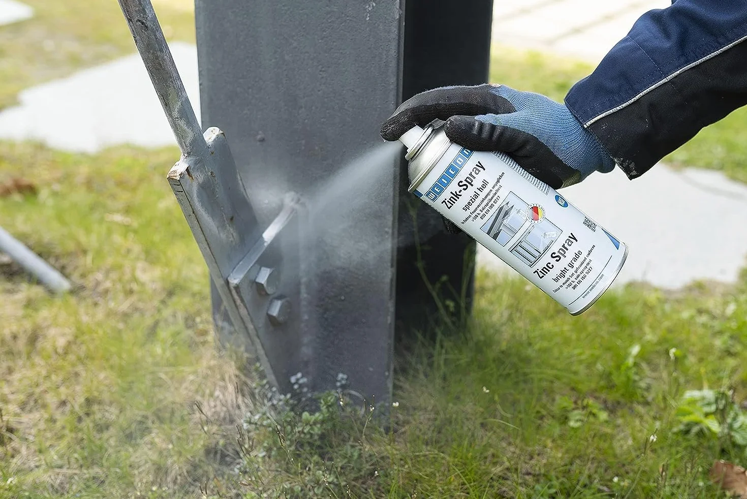 WEICON Spray cynkowy specjalny jasny 400 ml, farba antykorozyjna do powierzchni metalowych, nadaje się do świeżego cynkowania ogniowego
