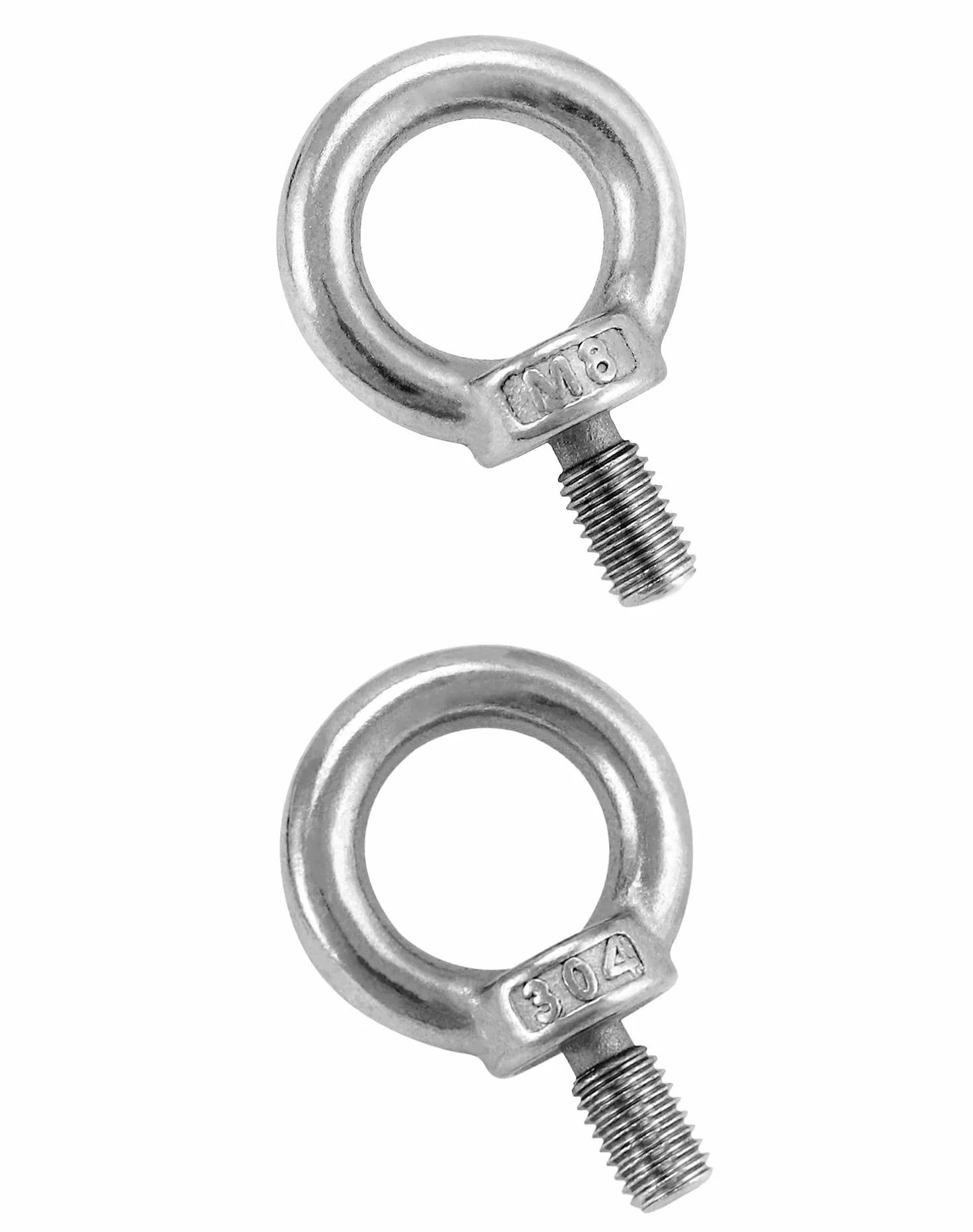 QWORK® 20 szt. Śruba oczkowa M8-120KG-304 śruby oczkowe ze stali nierdzewnej do rolki mocowania i zawieszania