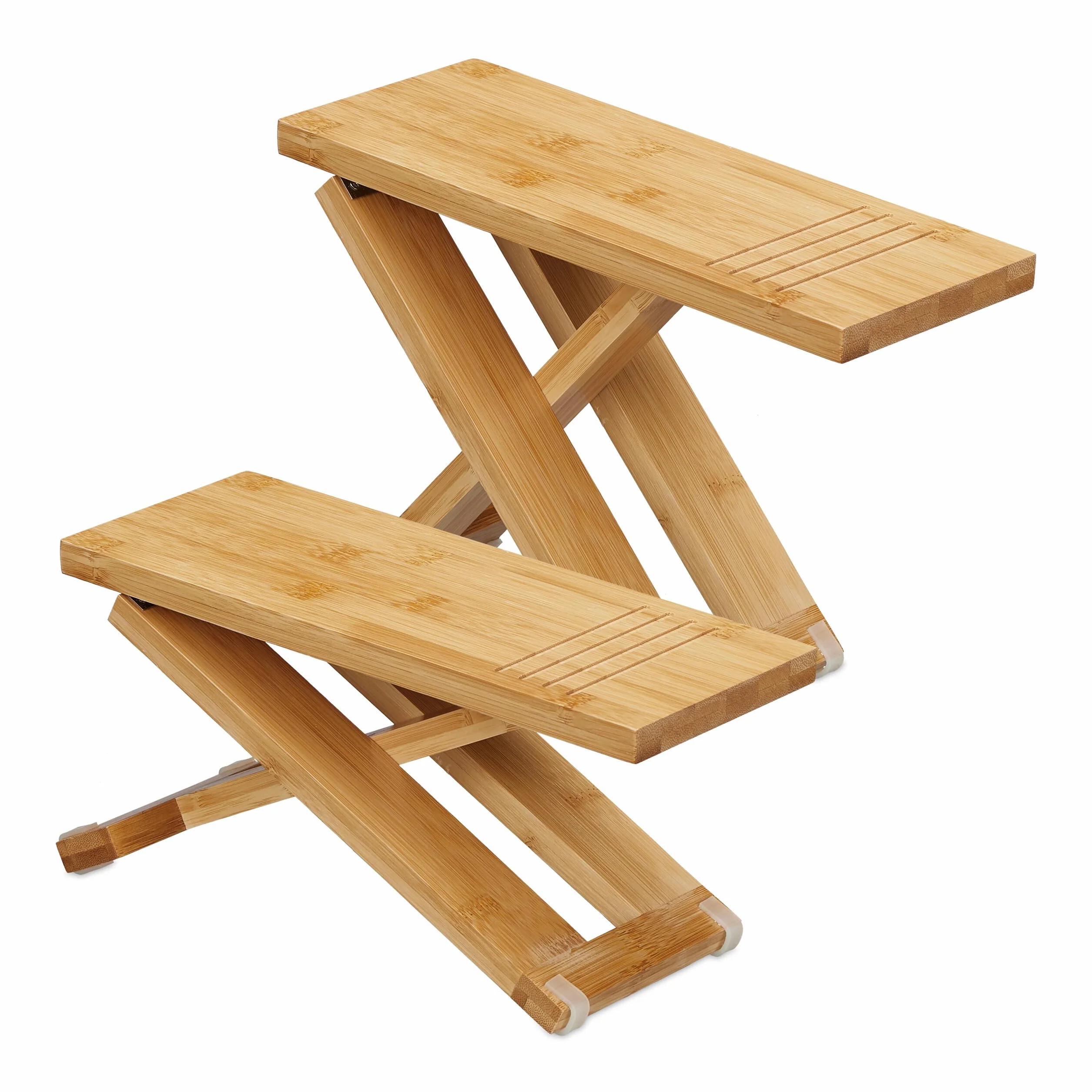 Relaxdays Taboret toaletowy 2-częściowy bambus 23 x 12 x 31 cm naturalny