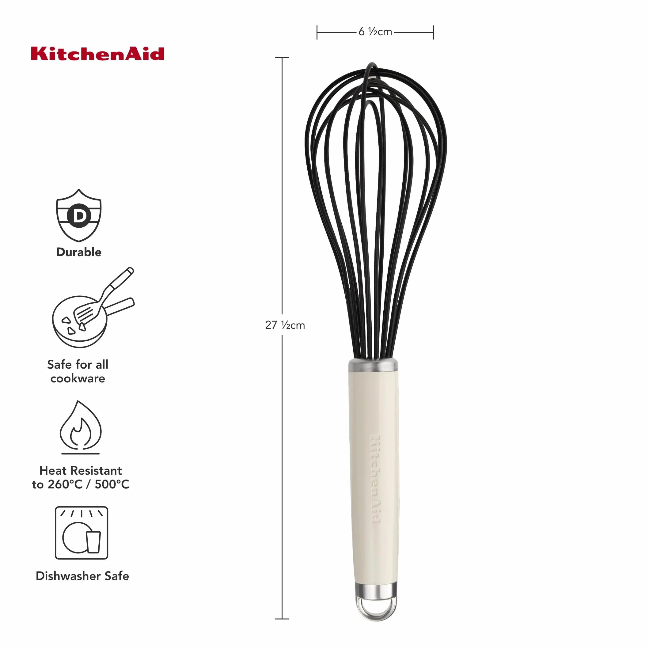 KitchenAid Klasyczna trzepaczka silikonowa - Almond Cream
