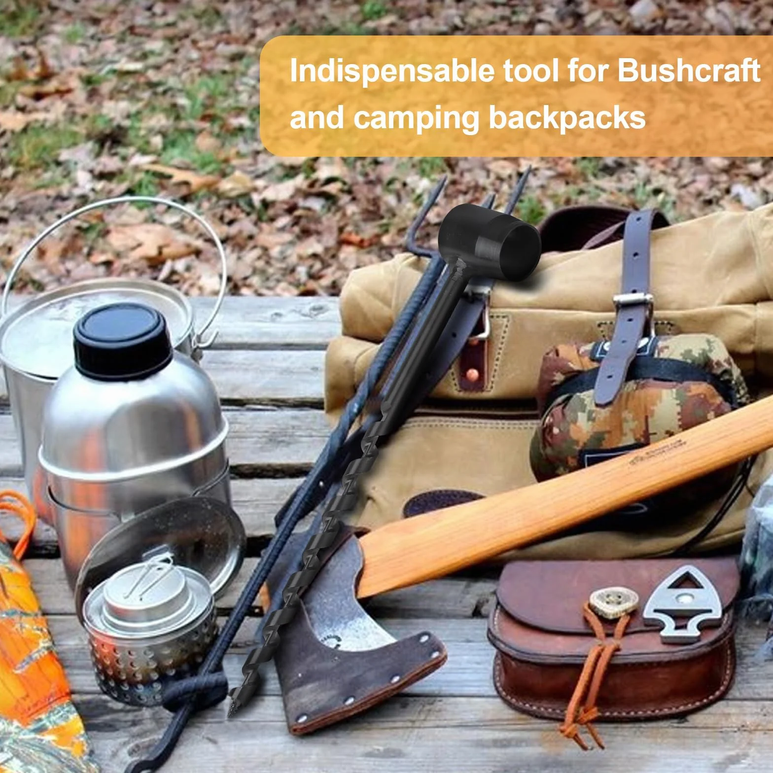 EFUTURETIME Ręczne wiertło bushcraft do drewna, średnica 10 x 230 mm, wielofunkcyjne wiertło bushcraft, wiertło do drewna z uchem szkockim, ręczne wiertło do drewna do obróbki drewna, survivalu na