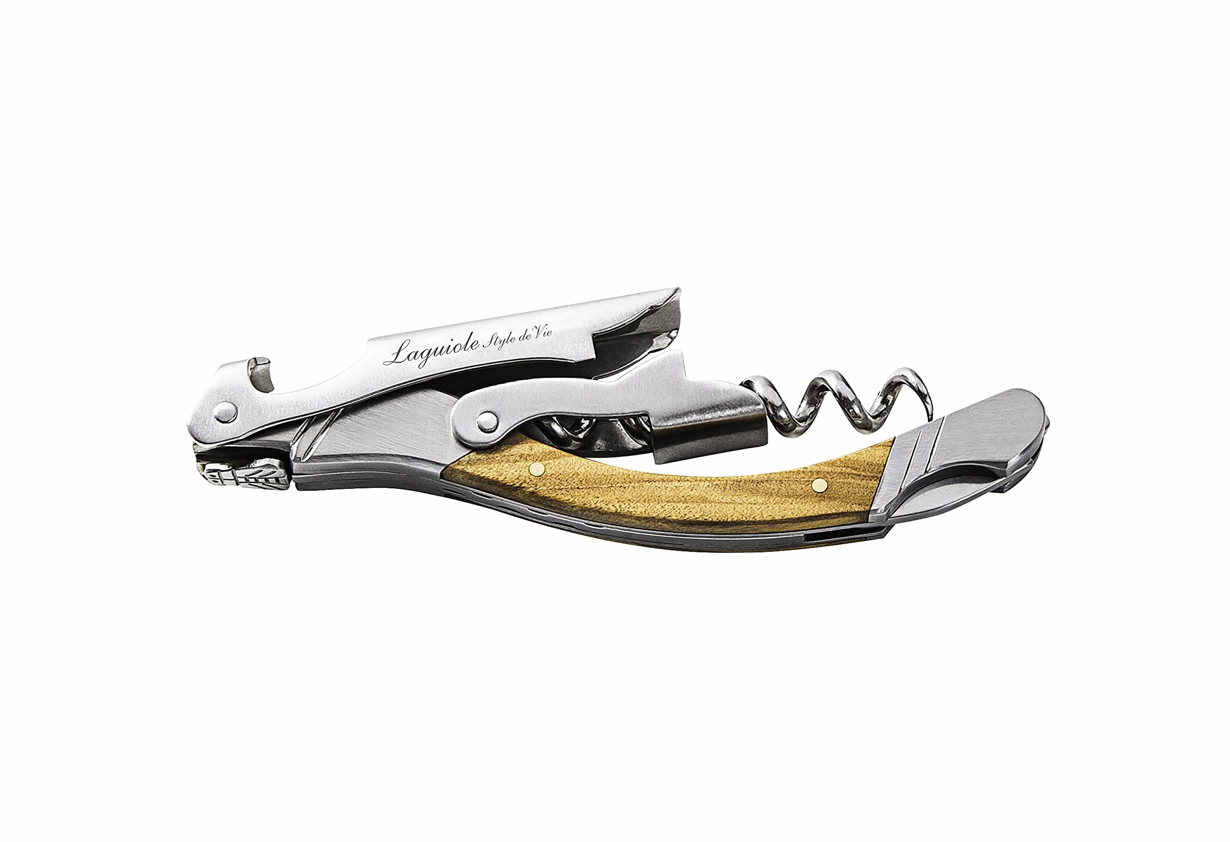 Laguiole Style de Vie Korkentrekker Olijfhout w pudełku prezentowym