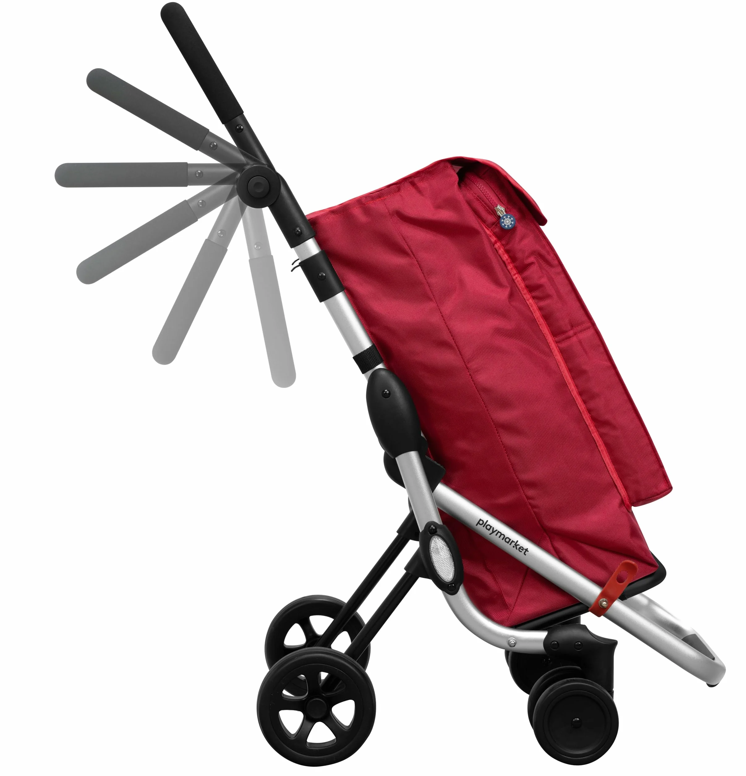 Playmarket Uniseks Go Up Basic Wózek na Zakupy, Czarny/Czerwony (Charme), 110 cm