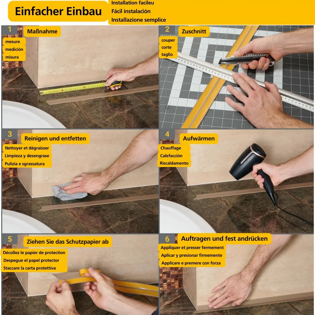 ProfiPVC Miękka listwa przypodłogowa 18 x 18 mm, 5 m, do kuchni i łazienki, samoprzylepna listwa wykończeniowa z PCW, elastyczna listwa giętka, taśma uszczelniająca do fug, antracytowa