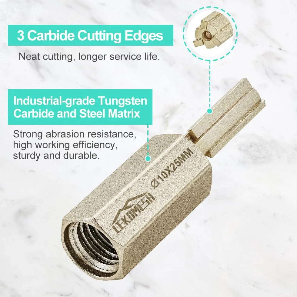 Frez do fug z twardego metalu 10 mm - wiertło z trzonkiem HEX do muru, usuwania zaprawy i betonu