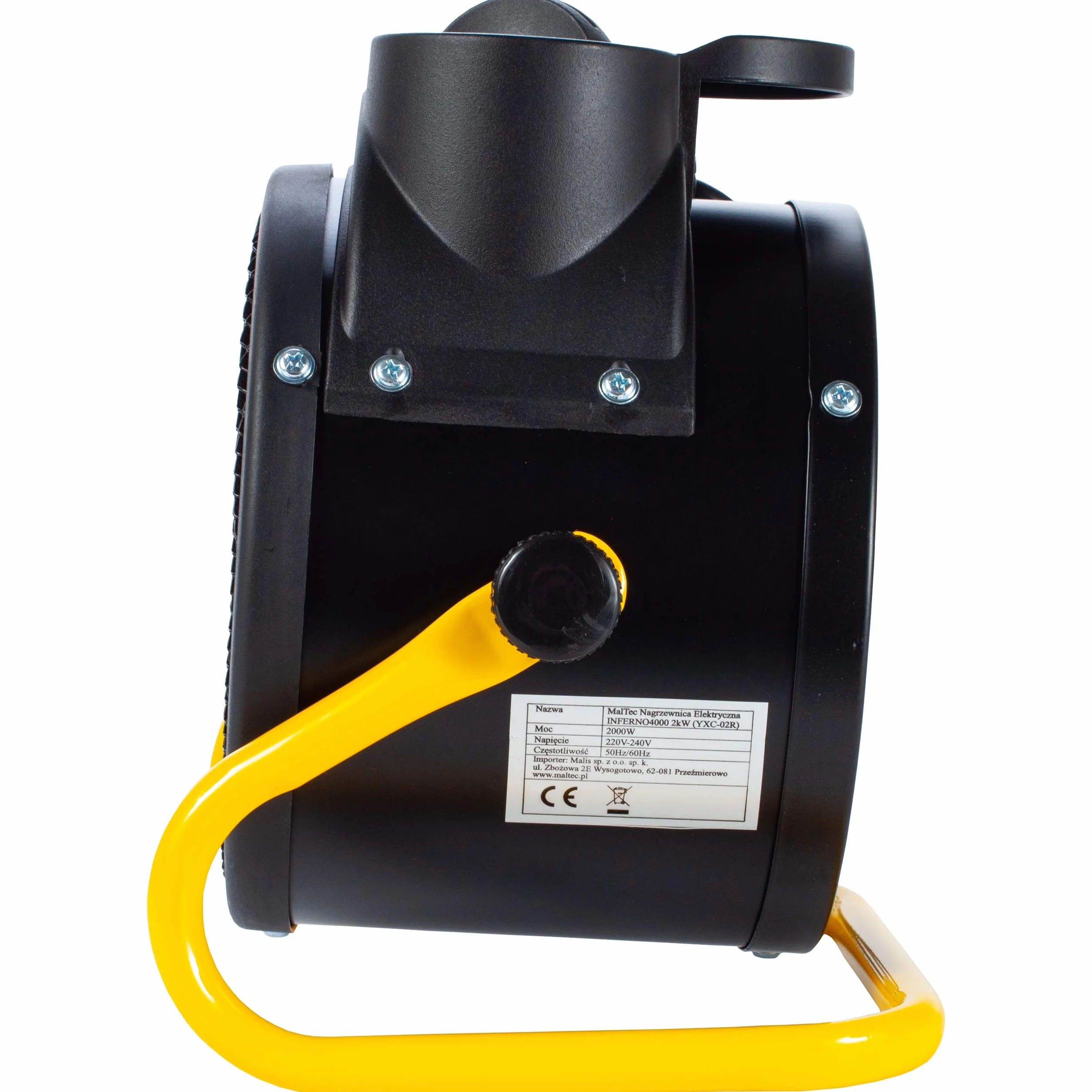 MalTec 5901924219934 Nagrzewnica Elektryczna INFERNO4000 | Grzejnik Elektryczny | Farelka | Regulacja Wentylatora | Termostat | Ceramiczne Elementy | Uchwyt | Duża Moc 2kW