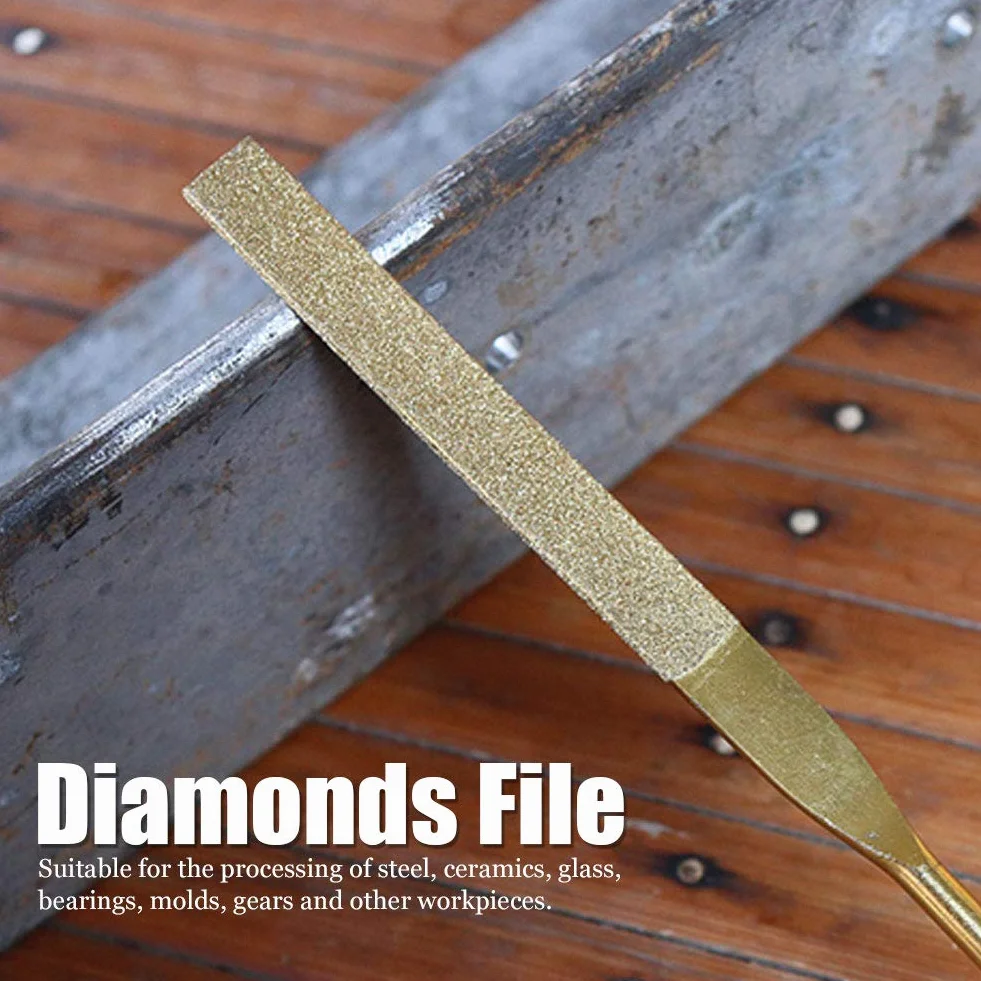 Pilnik Diamentowy, 10 Sztuk/Zestaw 4x160mm Pilnik Diamentowy, Mini Stal Pokryta Tytanem Pilnik środkowy grubość Diamentów Zestaw Pilników Igłowych do Uchwytów Pilników