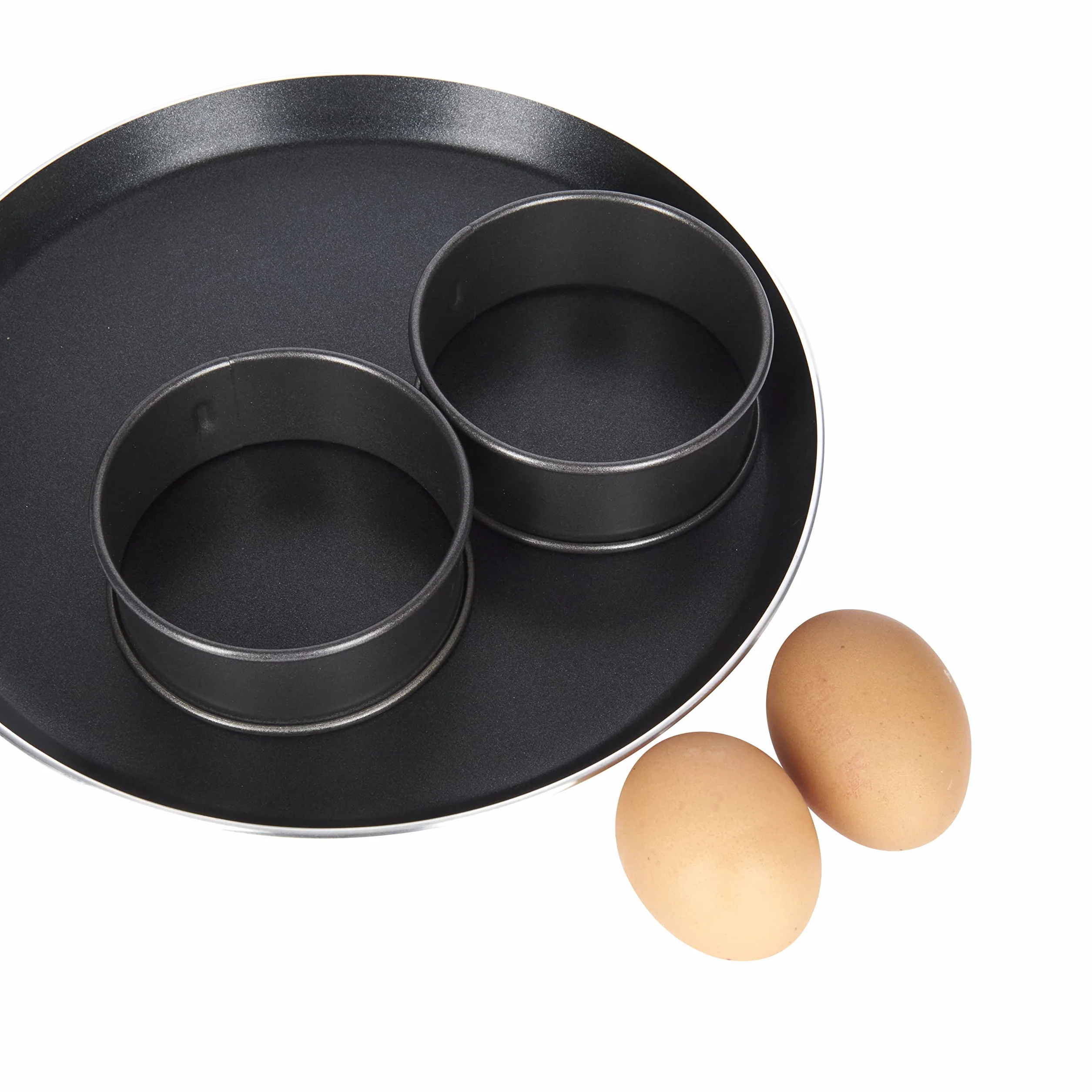 KitchenCraft pierścienie do jajek ze stali nierdzewnej, nieprzywierające, zestaw 2 szt.
