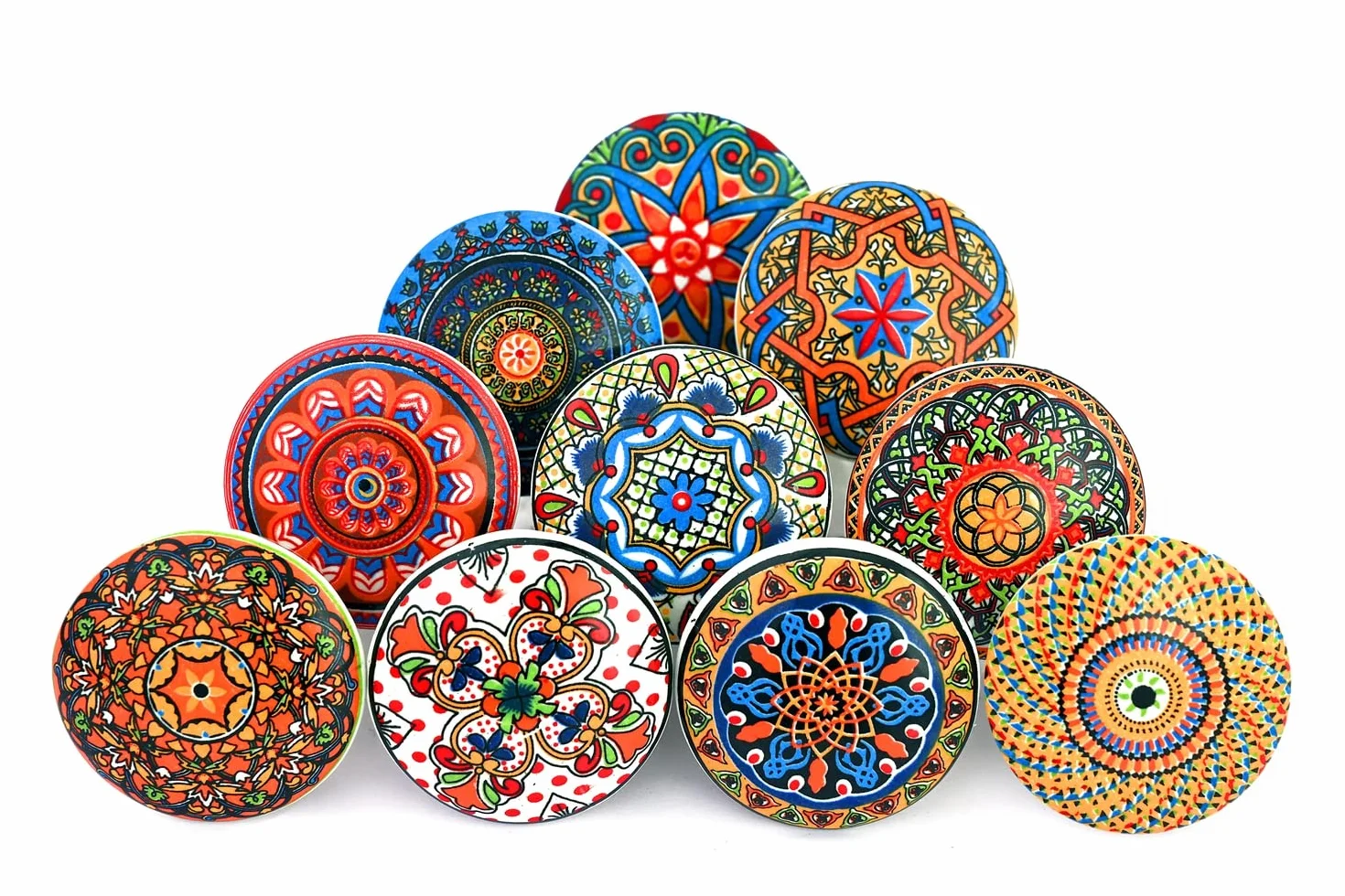 Xfer 002 ceramiczne guziki, styl vintage, wzór kwiatowy, 20 sztuk