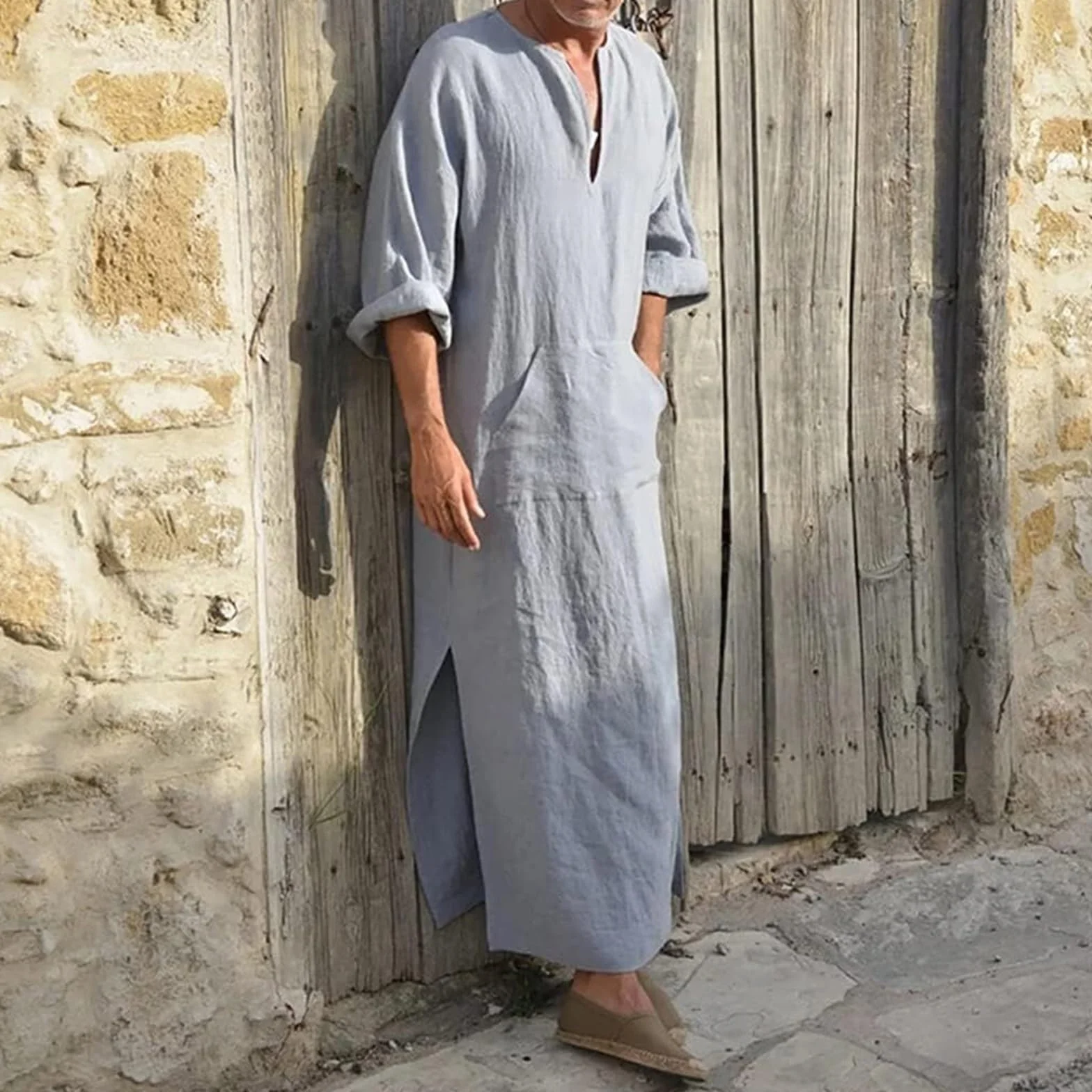 Szlafrok Spa Szlafroki Męskie Oddychająca Cienka Piżama W Stylu Arabskim Piżamy Domowe Bathrobe