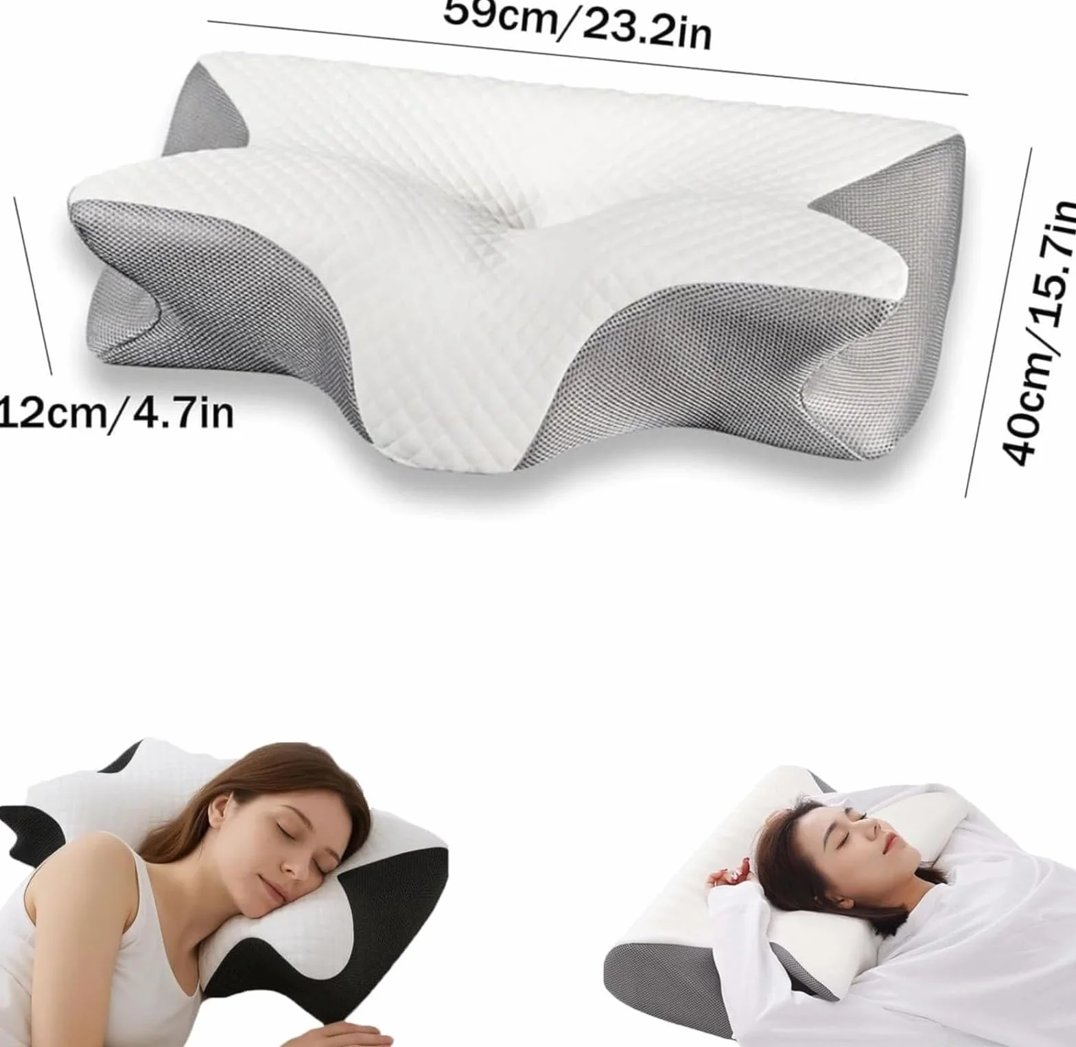 Poduszka do bezdechu sennego, zapobiegająca chrapaniu i bezdechowi pozycyjnemu, ergonomiczna poduszka z pianki pamięciowej, dla osób śpiących na boku, plecach i brzuchu