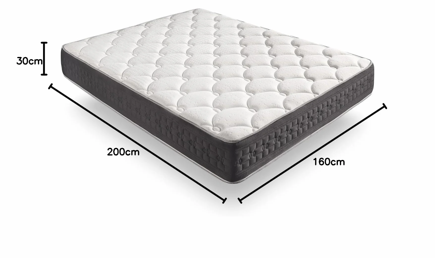 Materac Grand Class® (160x200 cm) o grubości 30 cm | Bio Shape Memory Foam Natur Fresh® + Rest Foam Soft® |Wielostrefowy system spania z 11 strefami komfortu | niezwykle trwały