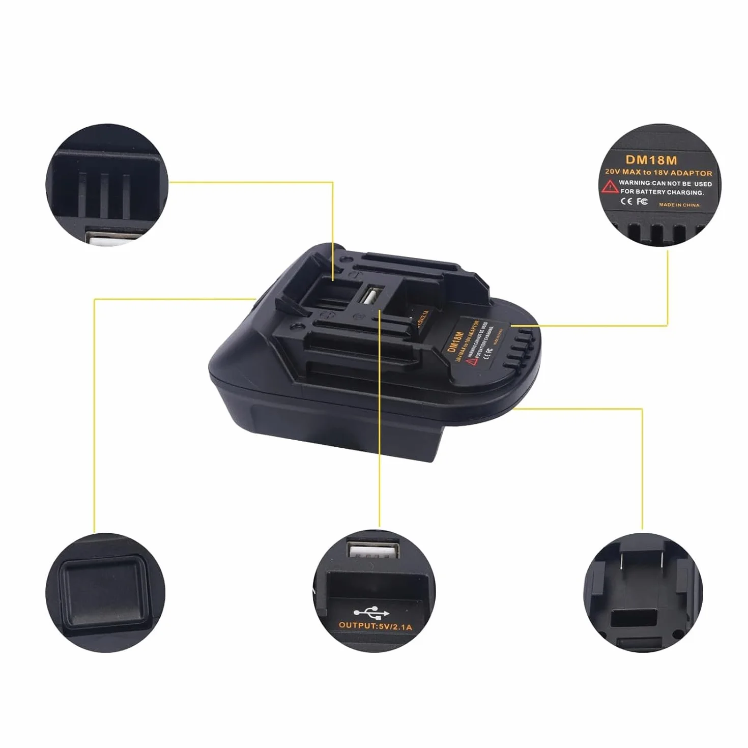 ADAPTER PRZEJSCIÓWKA Z DEWALT 18V 20V MILWAUKEE M18 DO NARZĘDZI MAKITA