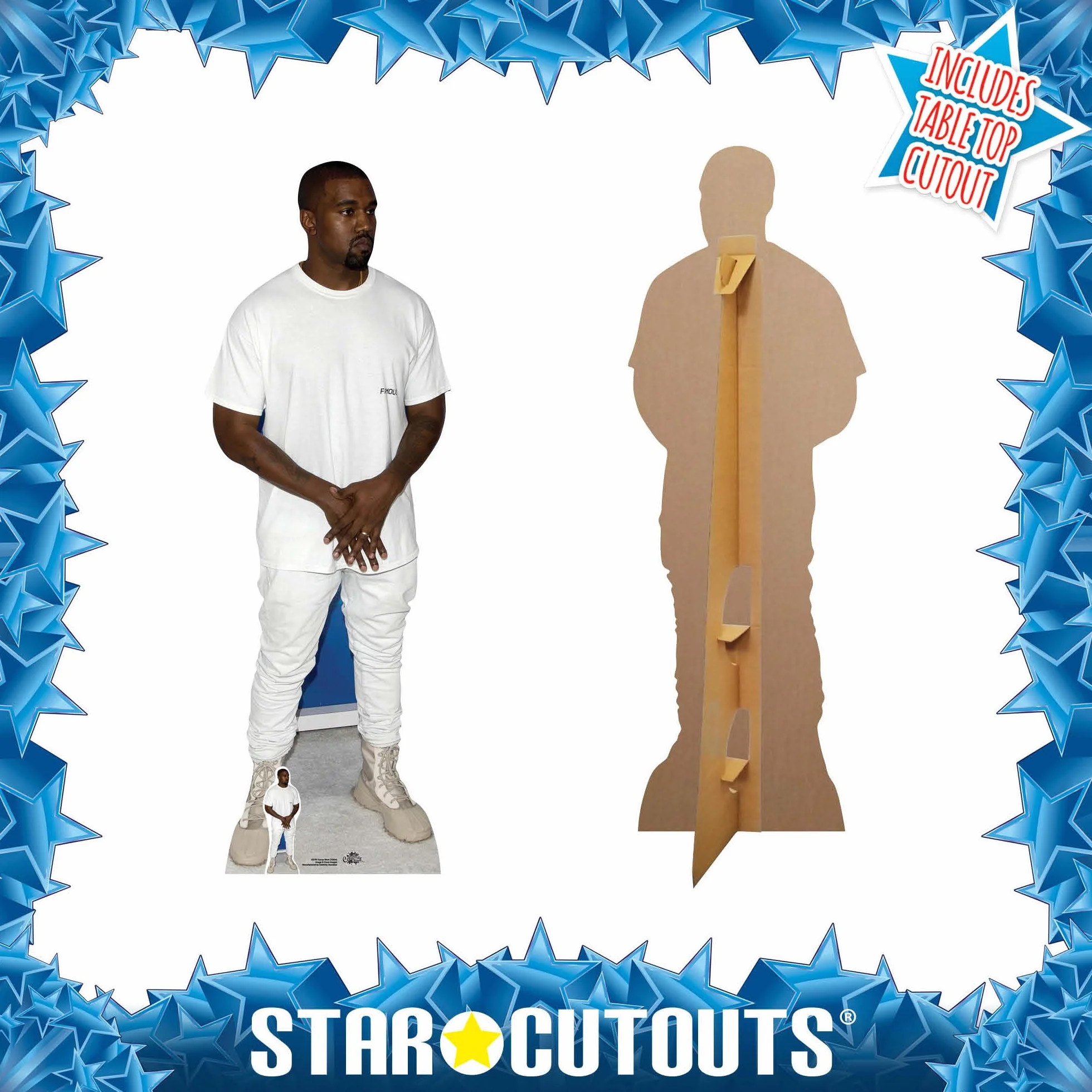 Star Cutouts Ltd Kanye West T-Shirt Lifesize Cutout-166 cm, karton, wysokość 166 cm
