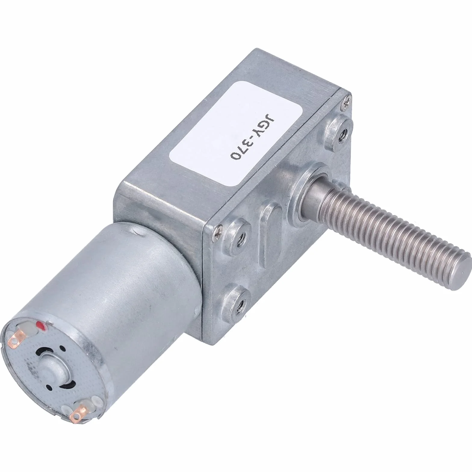 Jgy-370 Motoreduktor Ślimakowy Przemysłowy, DC 12V 66 obr./min, Wał Gwintowany M8, Samoblokujący, Regulowana Prędkość, 8x33mm