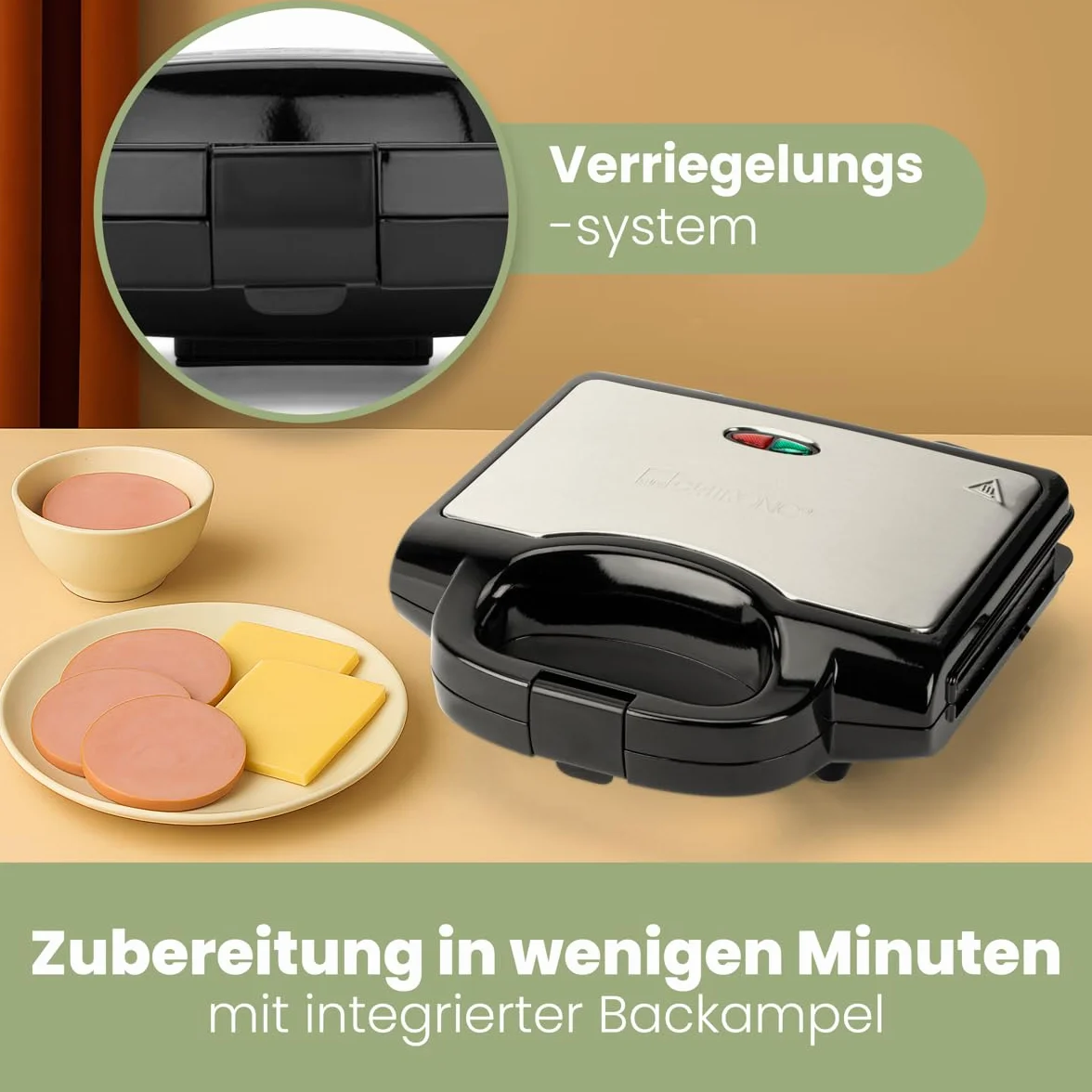Clatronic ST 3778 Sandwich Maker 750 W Black, Stainless Steel
