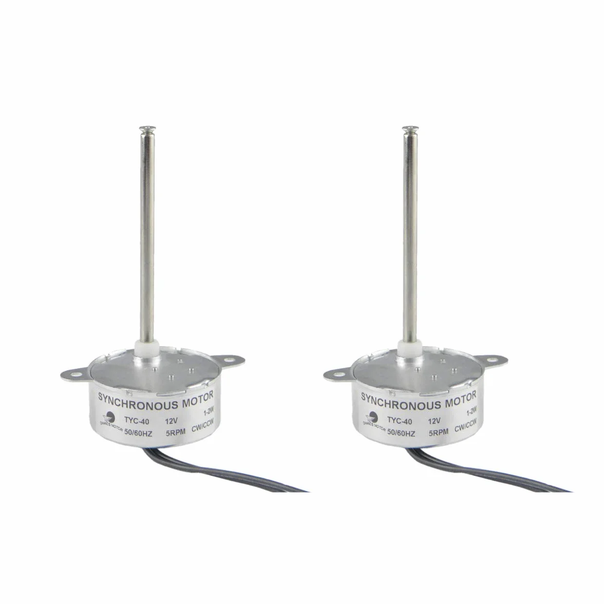 CHANCS TYC-40 mały silnik synchroniczny DC 12 V 5 obr./min, długość wału wewnętrznego 74 mm CW/CCW, silnik elektryczny, reduktor biegów, silnik 2 szt