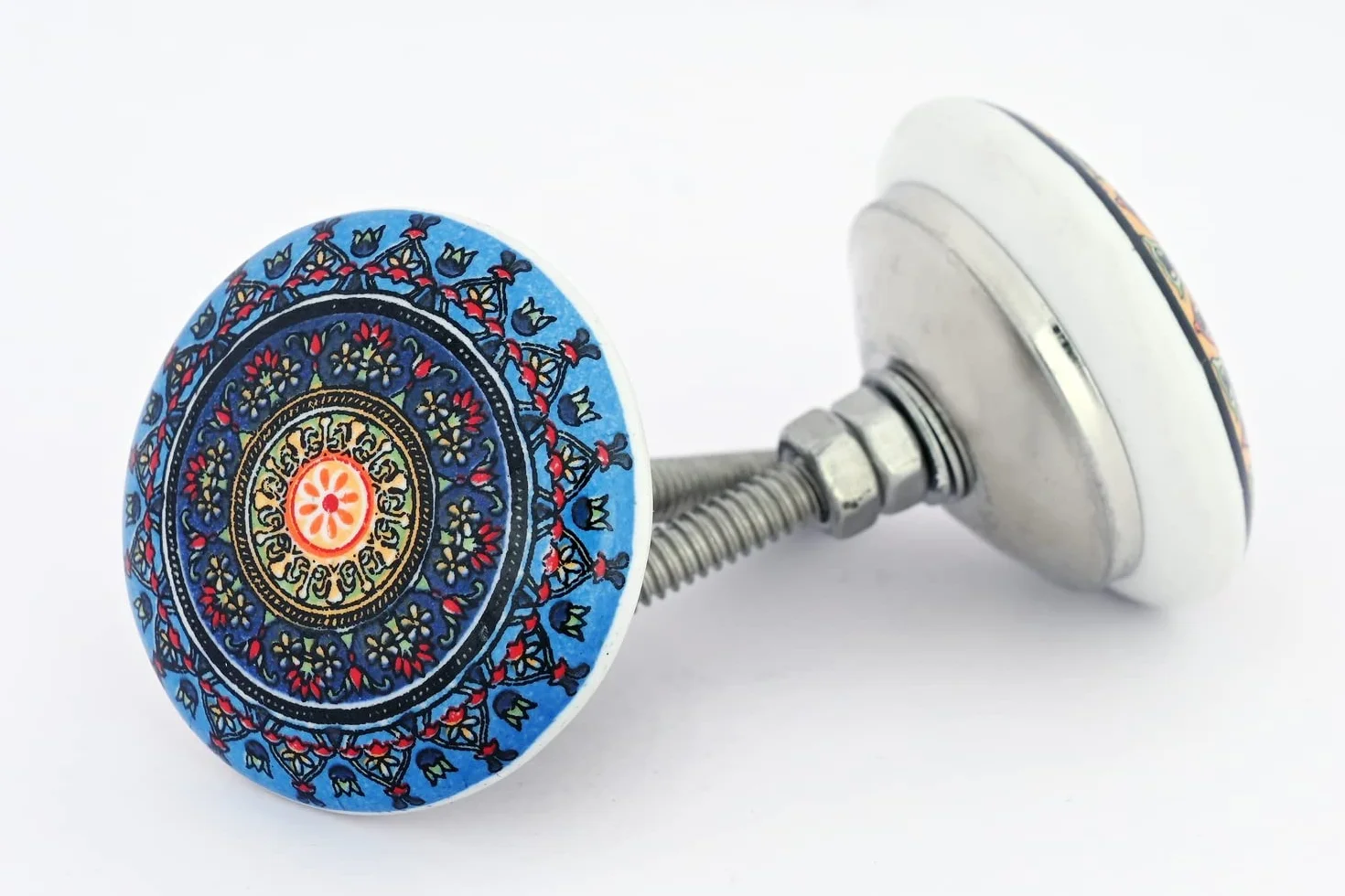 Xfer 002 ceramiczne guziki, styl vintage, wzór kwiatowy, 20 sztuk