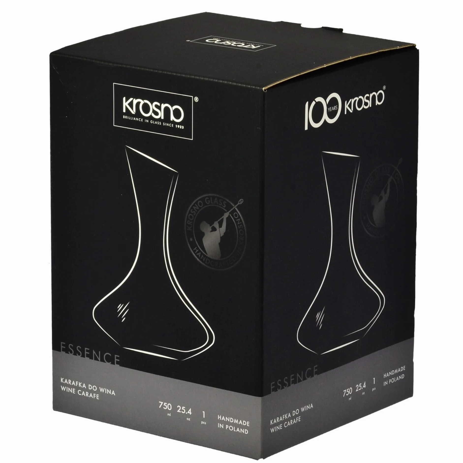 Karafka do wina 750 ML Krystaliczne szkło Bezołowiowa Ręcznie wykonana KROSNO