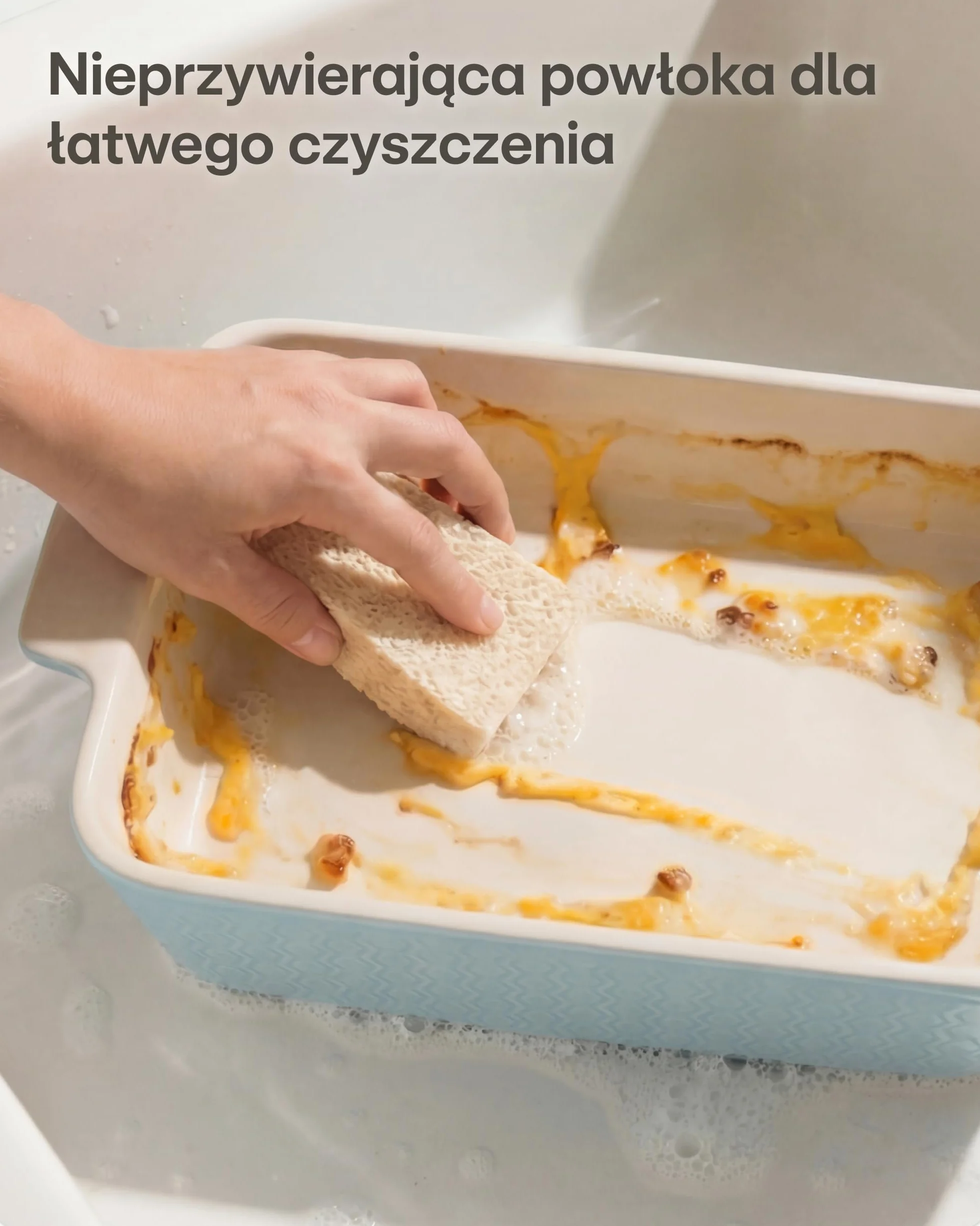 Ceramiczny Garnek do Zapiekanek Kwadratowy Nieprzywierający Czerwony Niebieski