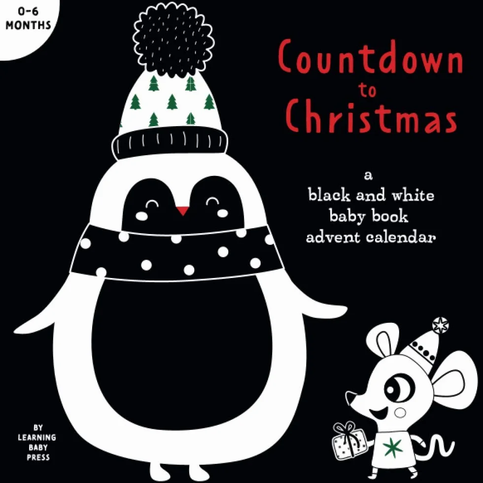 Countdown to Christmas: A Black and White Baby Book Advent Calendar 0-6 Months: Festive High-Contrast Pictures for Newborns and Infants