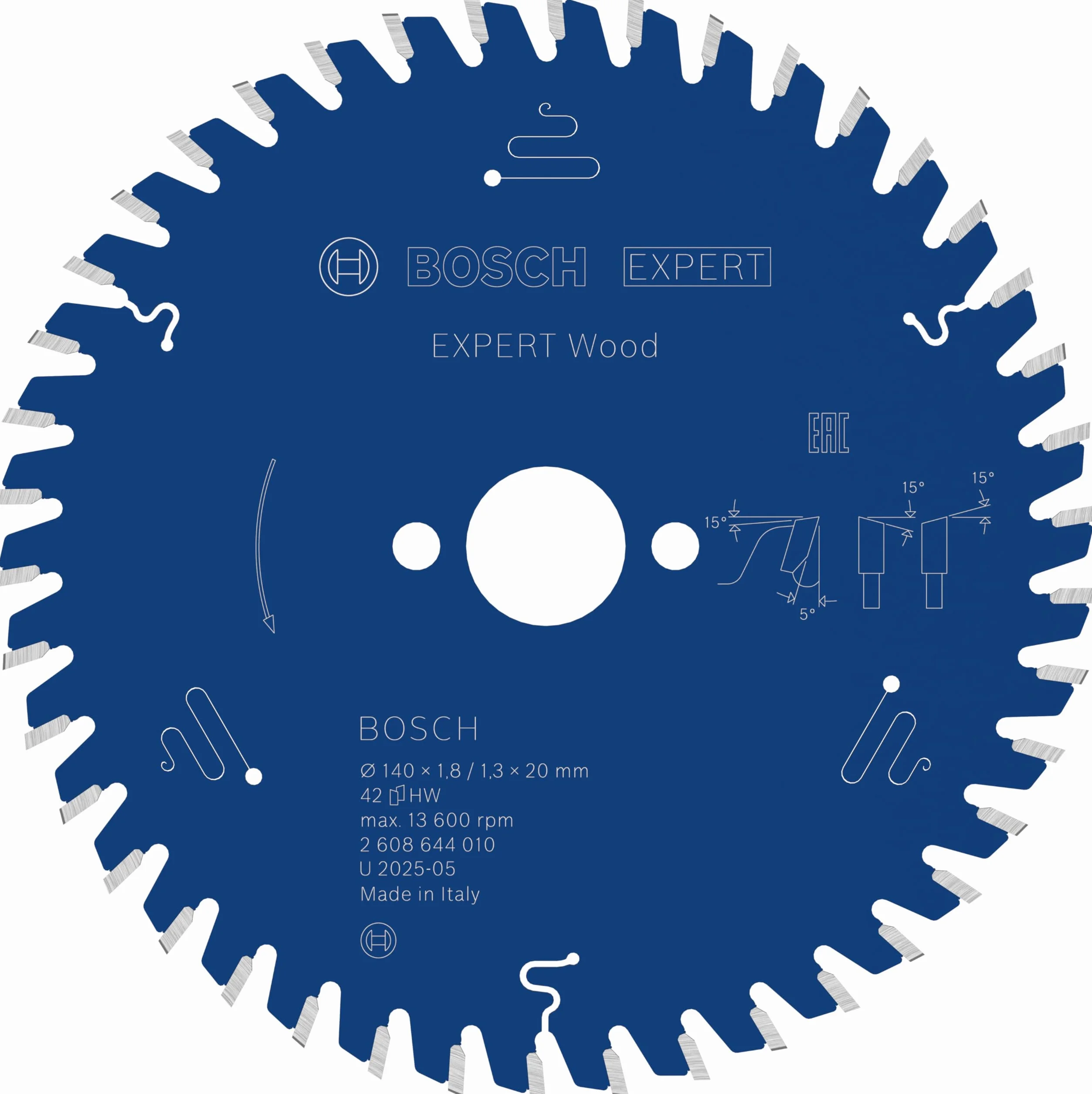 Bosch Professional Brzeszczot do piły tarczowej Expert do drewna (drewno, 140 x 20 x 1,8 mm, 42 zęby, akcesoria do piły tarczowej)