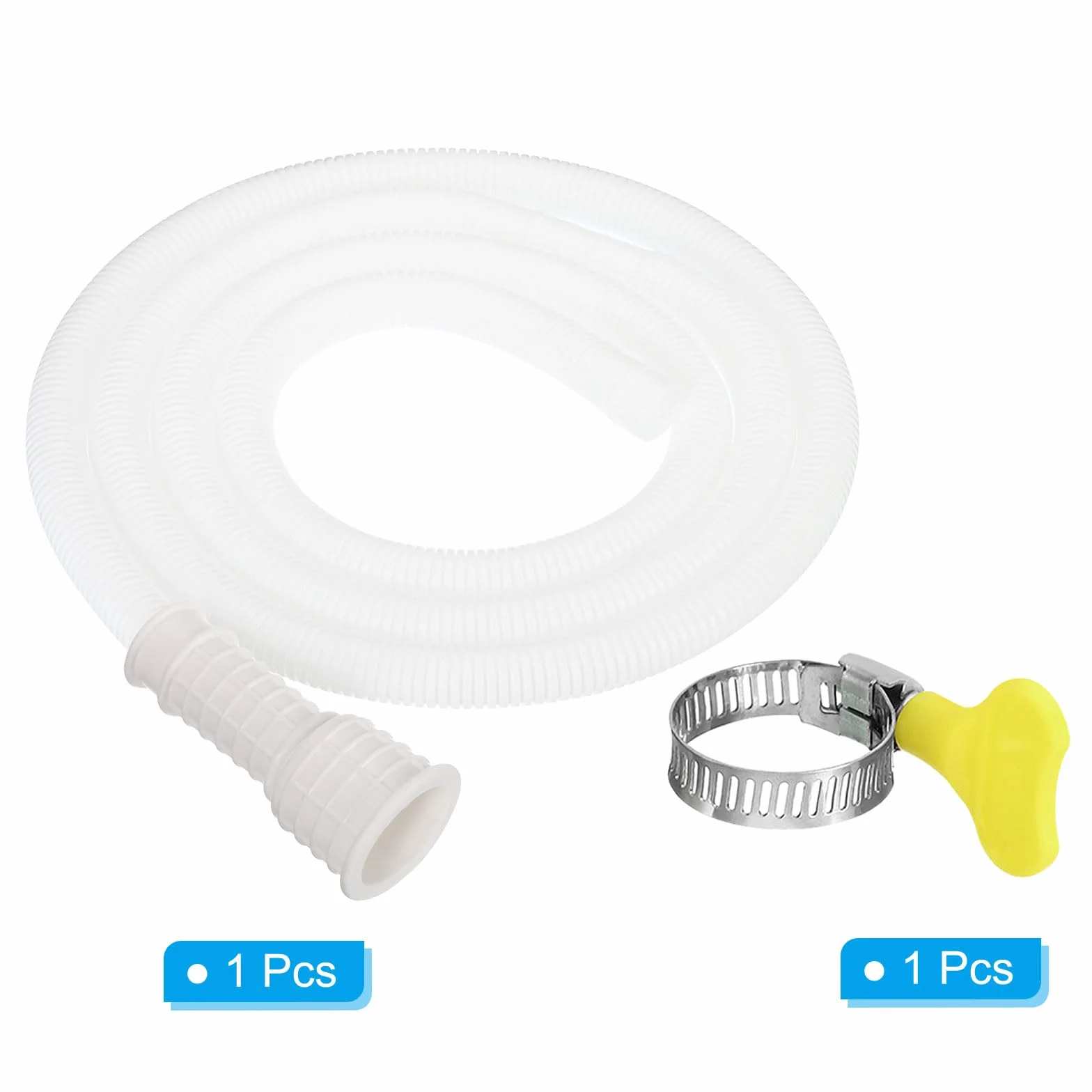 PATIKIL Wąż spustowy klimatyzatora, otwór 16-25 mm, uniwersalny wąż spustowy AC z zaciskiem do wymiany i przedłużenia węża spustowego, mini-Split Window AC Unit Faucet, biały