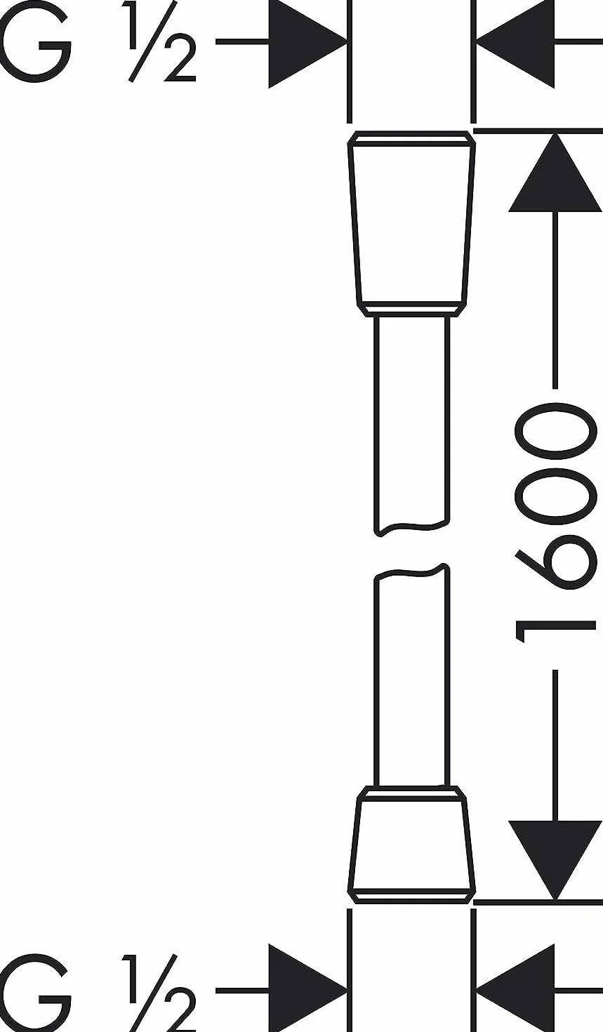 hansgrohe Isiflex - wąż prysznicowy 1,60 m, nie plącze się, elastyczny wąż prysznicowej z zabezpieczeniem przed załamaniem, z uszczelkami, chrom, 28276000