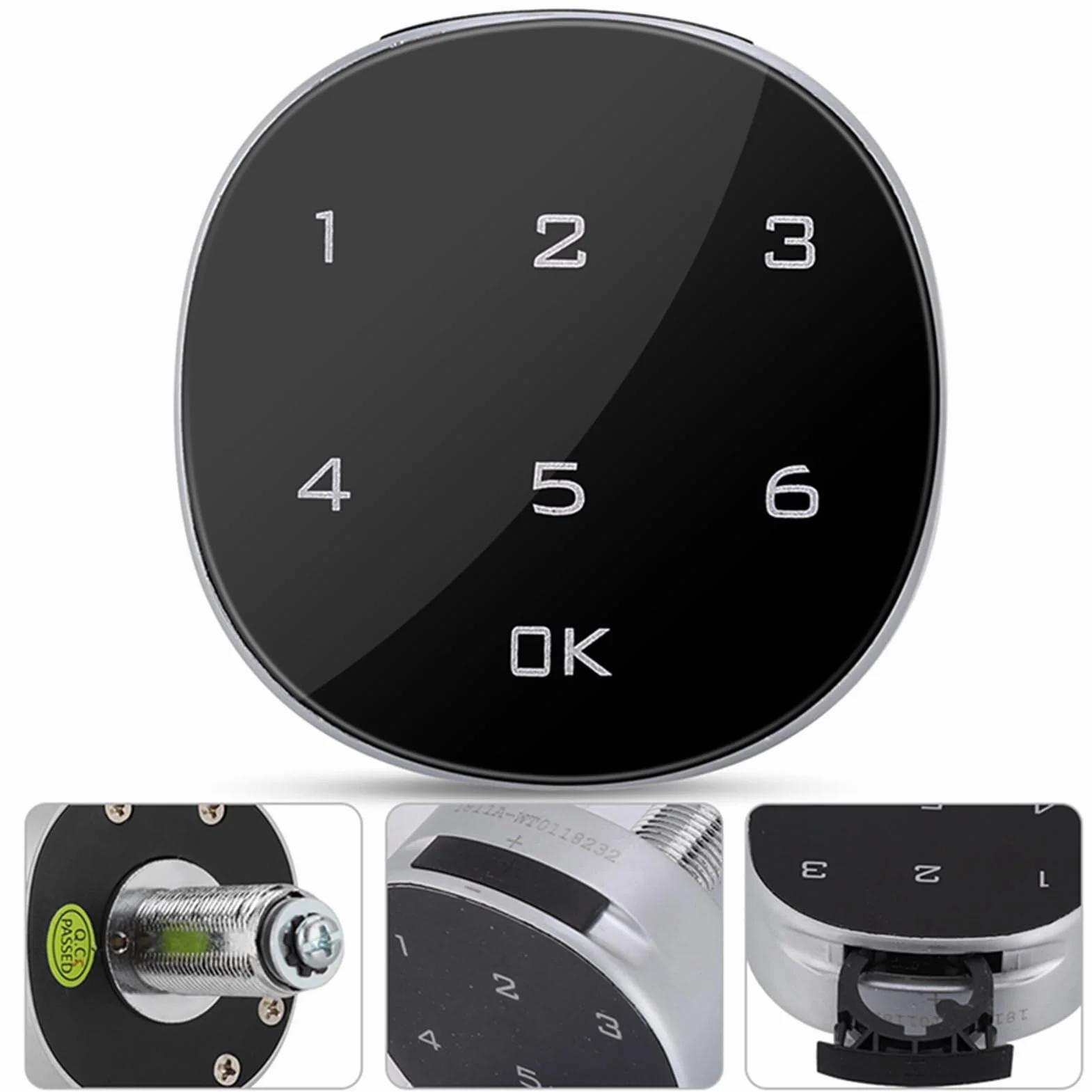 Passwortcodiertes Schloss, Touchscreen Digitales elektronisches Keyless Tastatur Schrankschloss für Schmuckkasten Postfach Schulschließfach Medizinschrank Schrank