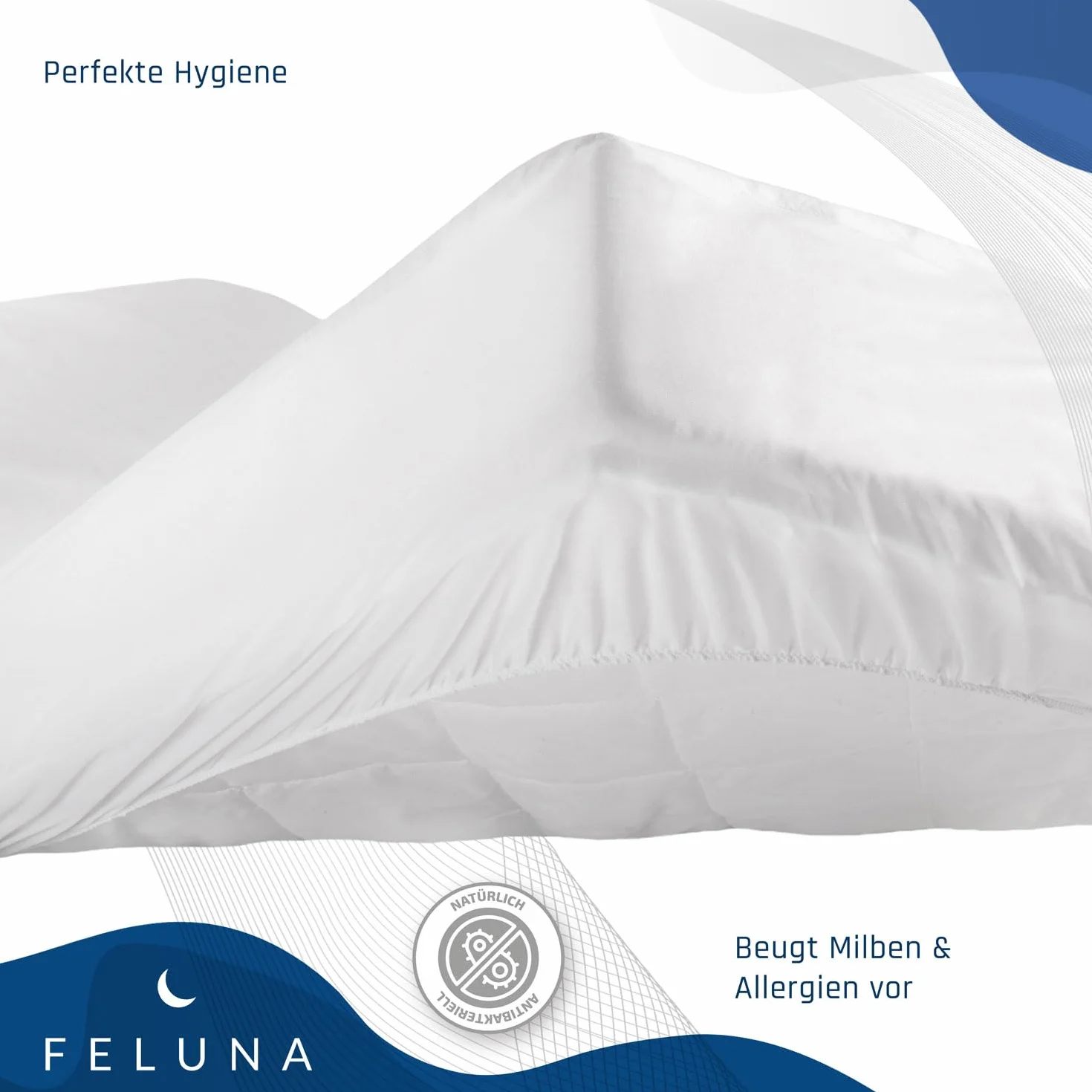 Feluna® wodoodporny ochraniacz na materac Premium podkładka pod łóżko Molton; Wkład do łóżka Four Seasons wykonany z flanelowych ochraniaczy na materac (90x190cm)